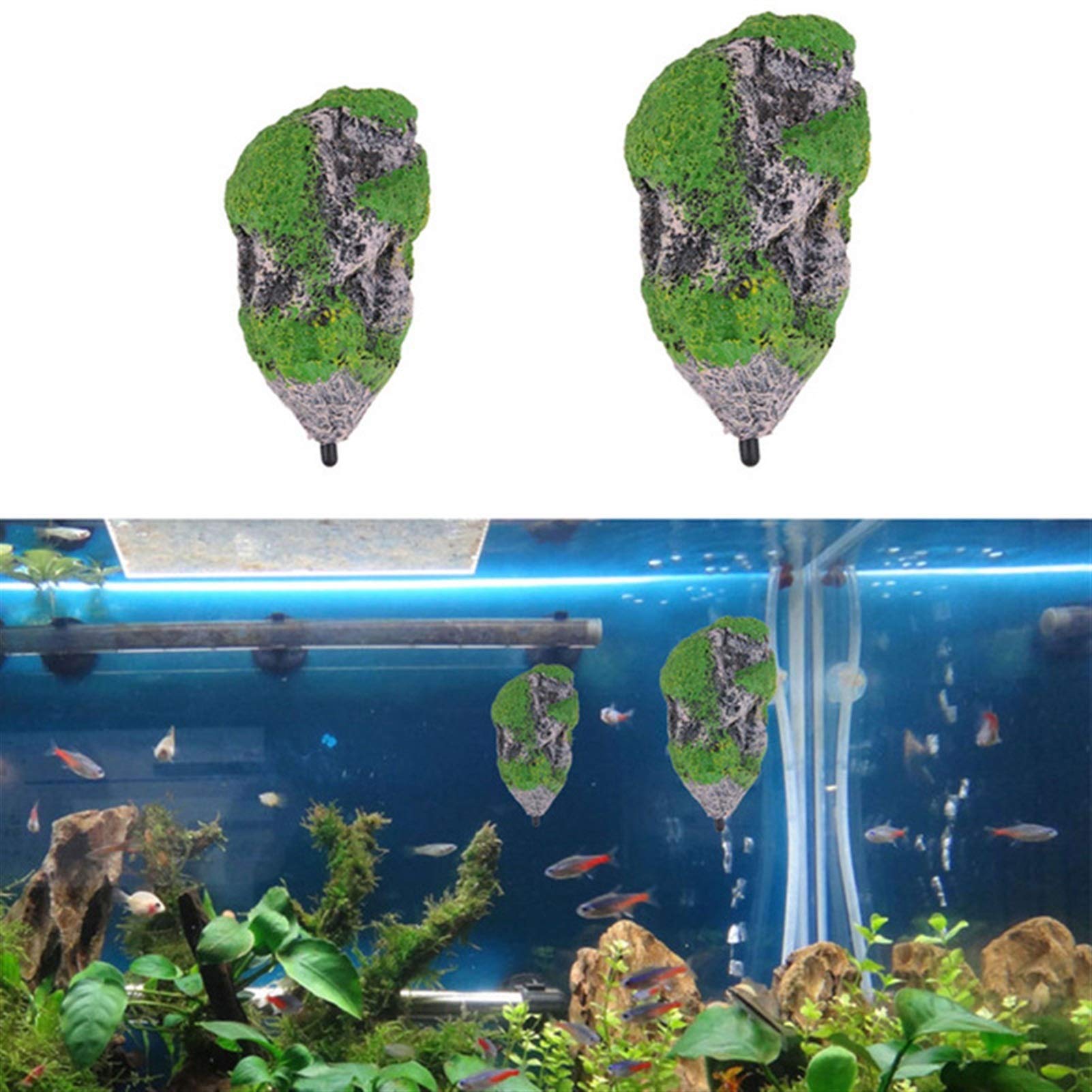 Amazon.co.jp: 人工浮遊軽石吊り石植物石の水槽の装飾品で育つ 緑景