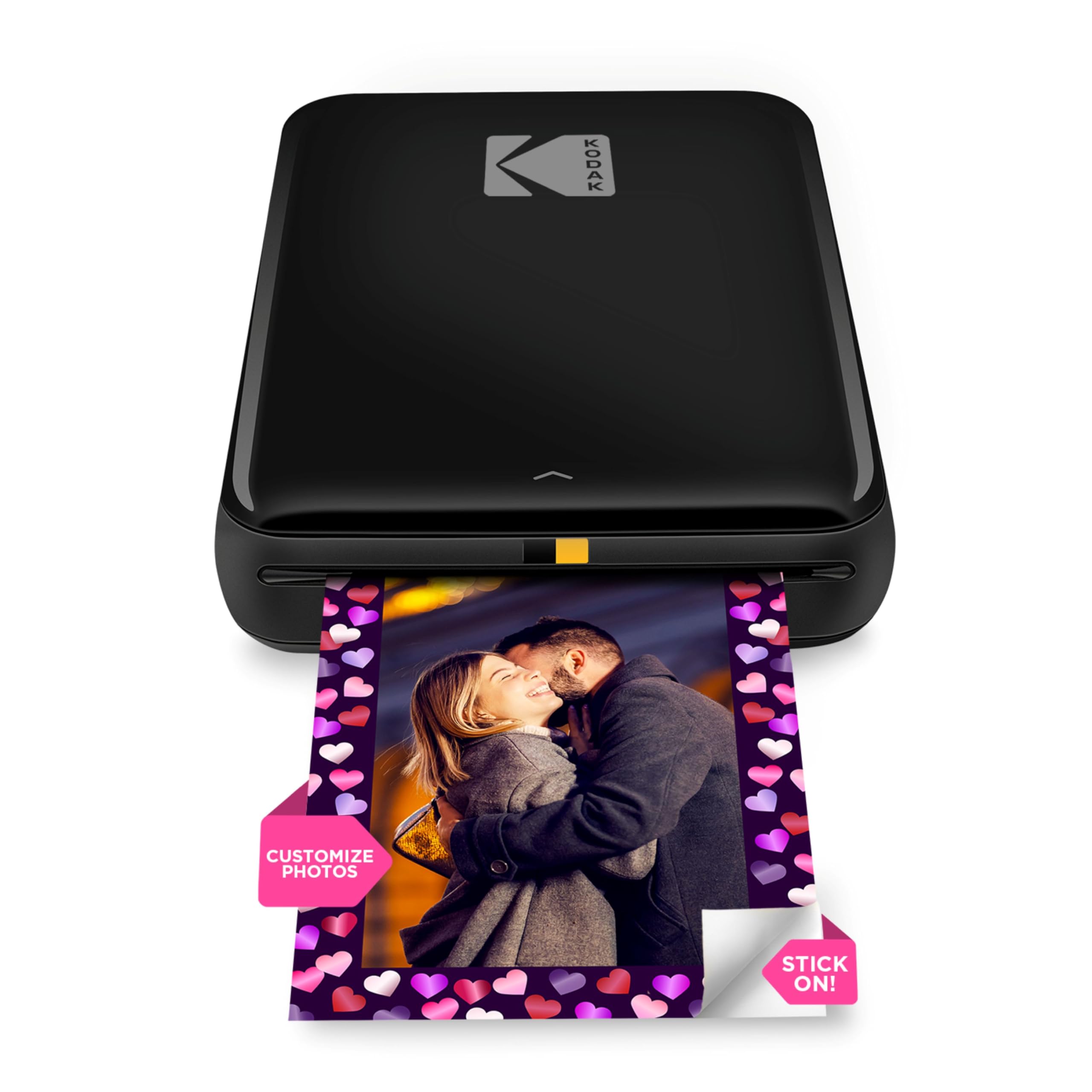 KODAK Step Instant Smartphone Photo Printer - Portable Mini Color Wireless Mobile Printer - Zink 2x3 Inch Sticky-Back Photos - Bluetooth Compatible with iOS & Android Devices - Fun Editing App - Black