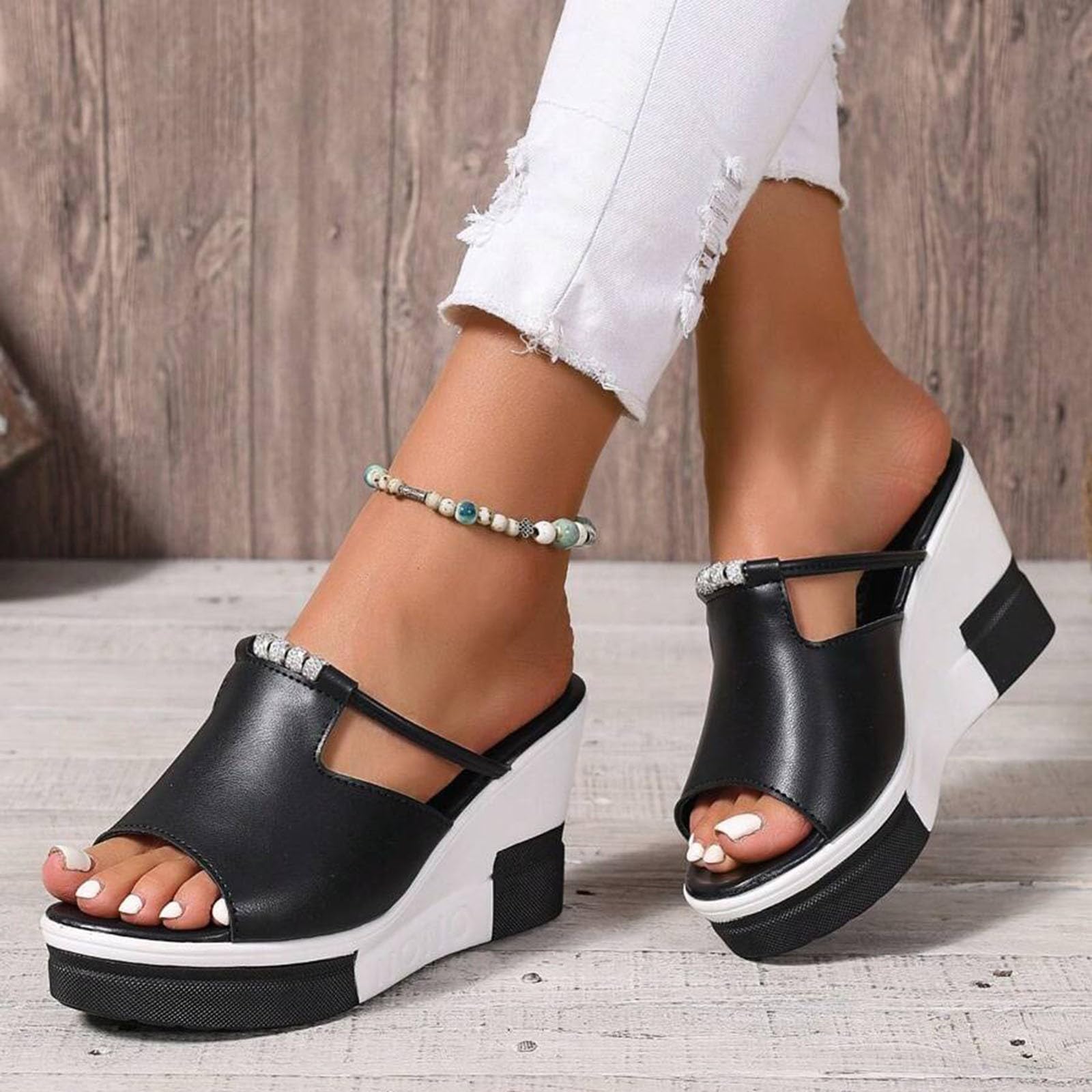 Sandales Compensées Femme été 2025 - Plateforme, Bride Cheville - Style Bohème, Confortables - 8