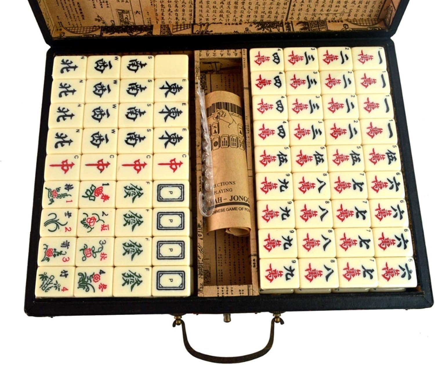 Set da Viaggio Mahjong Giochi da Tavolo Mahjong Cinesi Mahjong Portatili Giochi Tradizionali Mahjong
