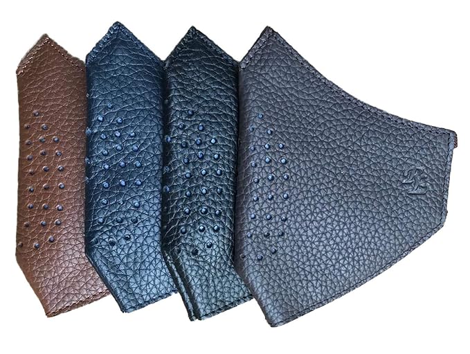 RL 81L Floater Leather Face Mask for anti pollution/anti dust/Biker outdoor With Changeable anti bacterial Filters - Qty 1 Large 20 cm X 13.3 cm