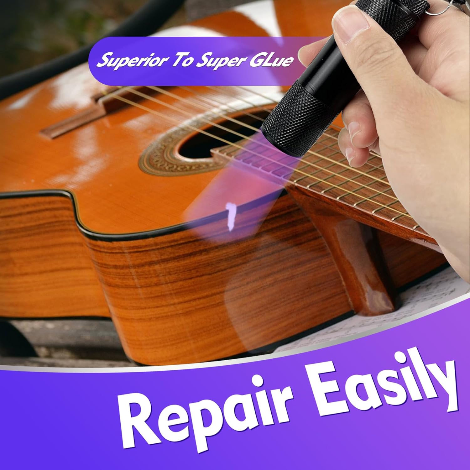 EDSRDXS UV Bonding & Welding Glue Kit UV Resin Kit with 3W UV Light Quick-Drying & Waterproof Liquid Plastic Welding Glue Household Repairs Only for Plastic, Glass, Metal 0.35oz (10ml) - Image 5