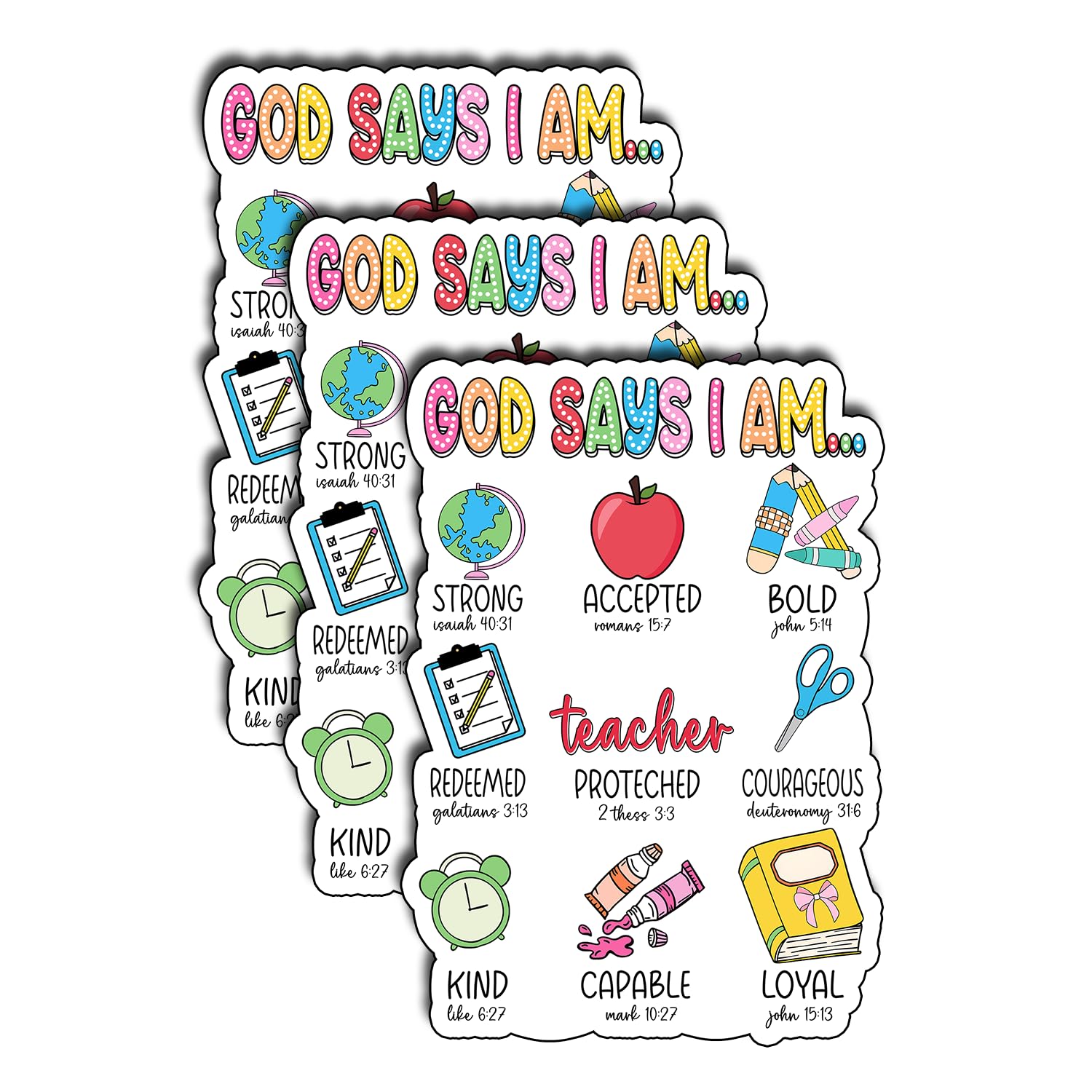 TADAVAX Sticker Funny, Decorate Books, Laptops, Water Bottles, Kindle Sticker, Waterproof Vinyl Sticker, Decals Gifts 28 (God Say I Am Teacher)