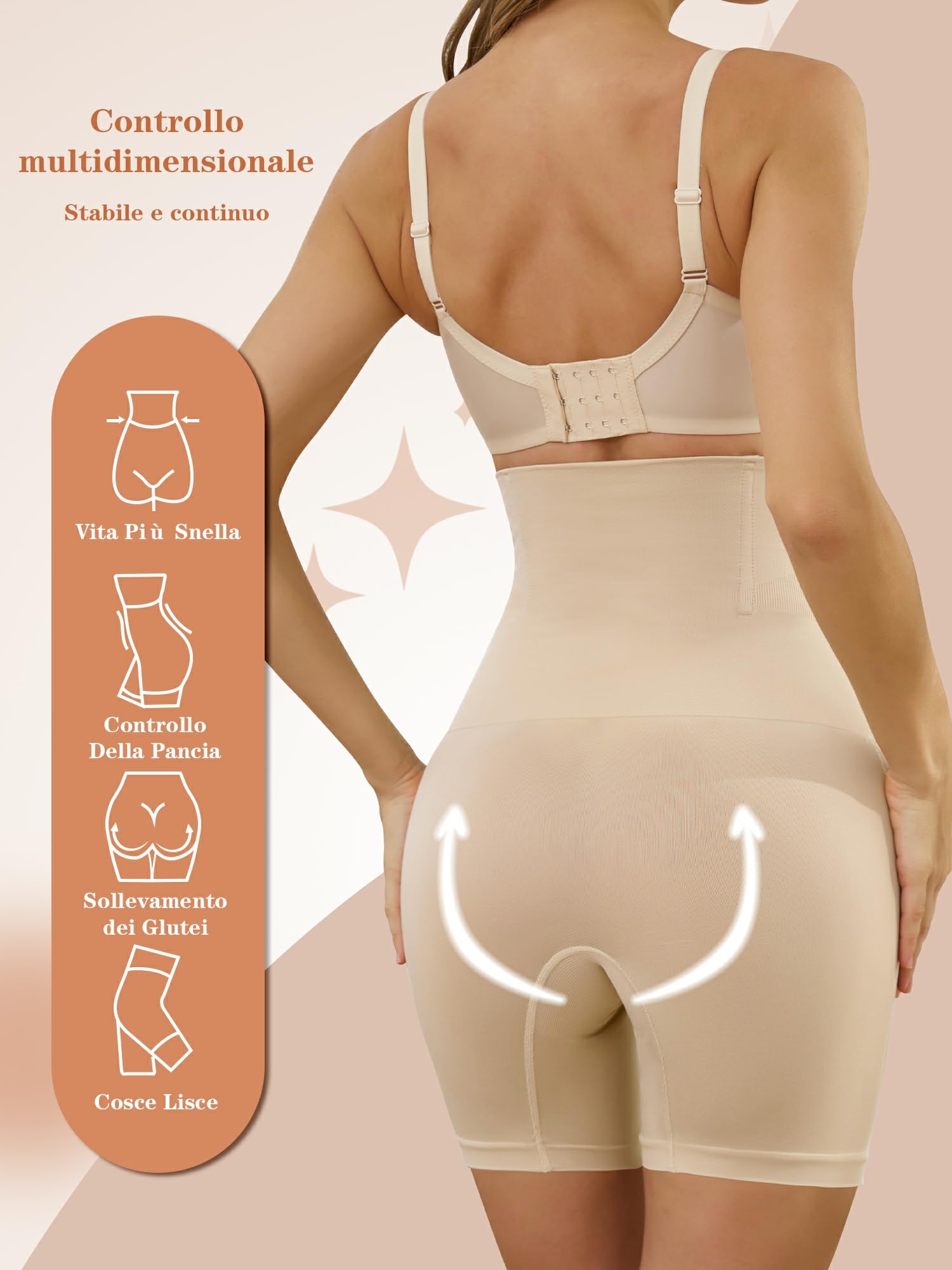 Guaina Contenitiva Donna Pancia Piatta,Pancera Contenitiva Donna a Gamba Lunga,Mutande Contenitive Modellanti – Intimo Push Up Post Parto,Tessuto Elastico e Traspirante