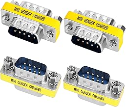 4 Pieces 9 Pin DB9 Male to Male Coupler Connector, DB9 Serial Adapter RS232 Gender Changer Adapter for Data Transfer and Device Connection