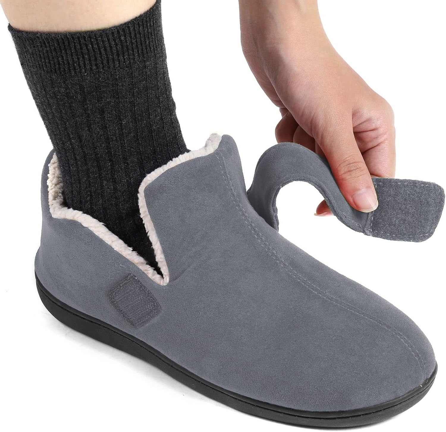 Zizor Women's Adjustable House Shoes Slippers Indoor Outdoor with Memory Foam, Warm Winter Fuzzy Lined Home Slippers - Image 3