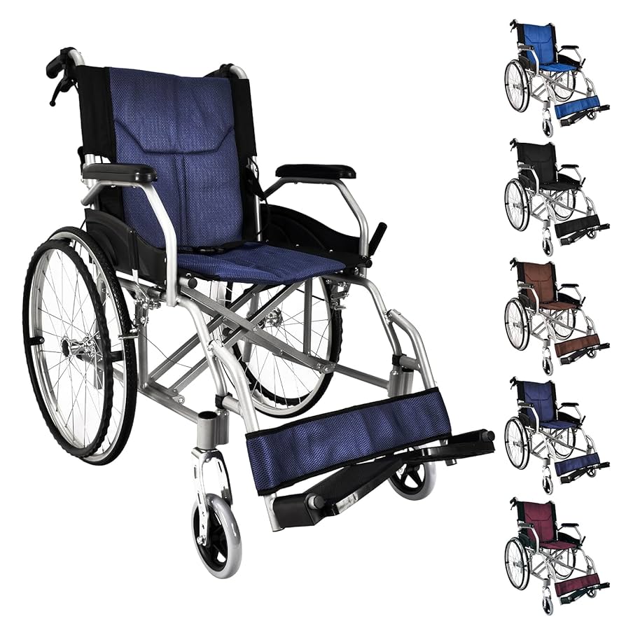 美品 自走用折りたたみ車椅子 ネイビー Amazon | Kaitou 車椅子 軽量 折りたたみ アルミ製 介助ブレーキ