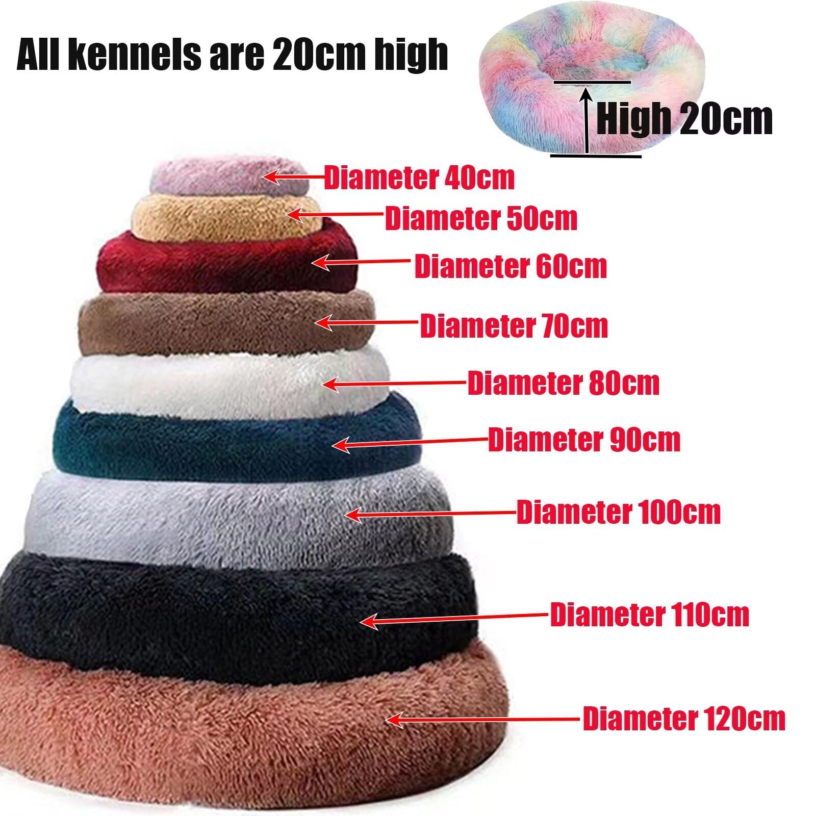 Cama para perros Cama para mascotas suave perro cuna de Donut Cama nido de peluche redonda para gato y perro 90 x 90 x 20 cm verde