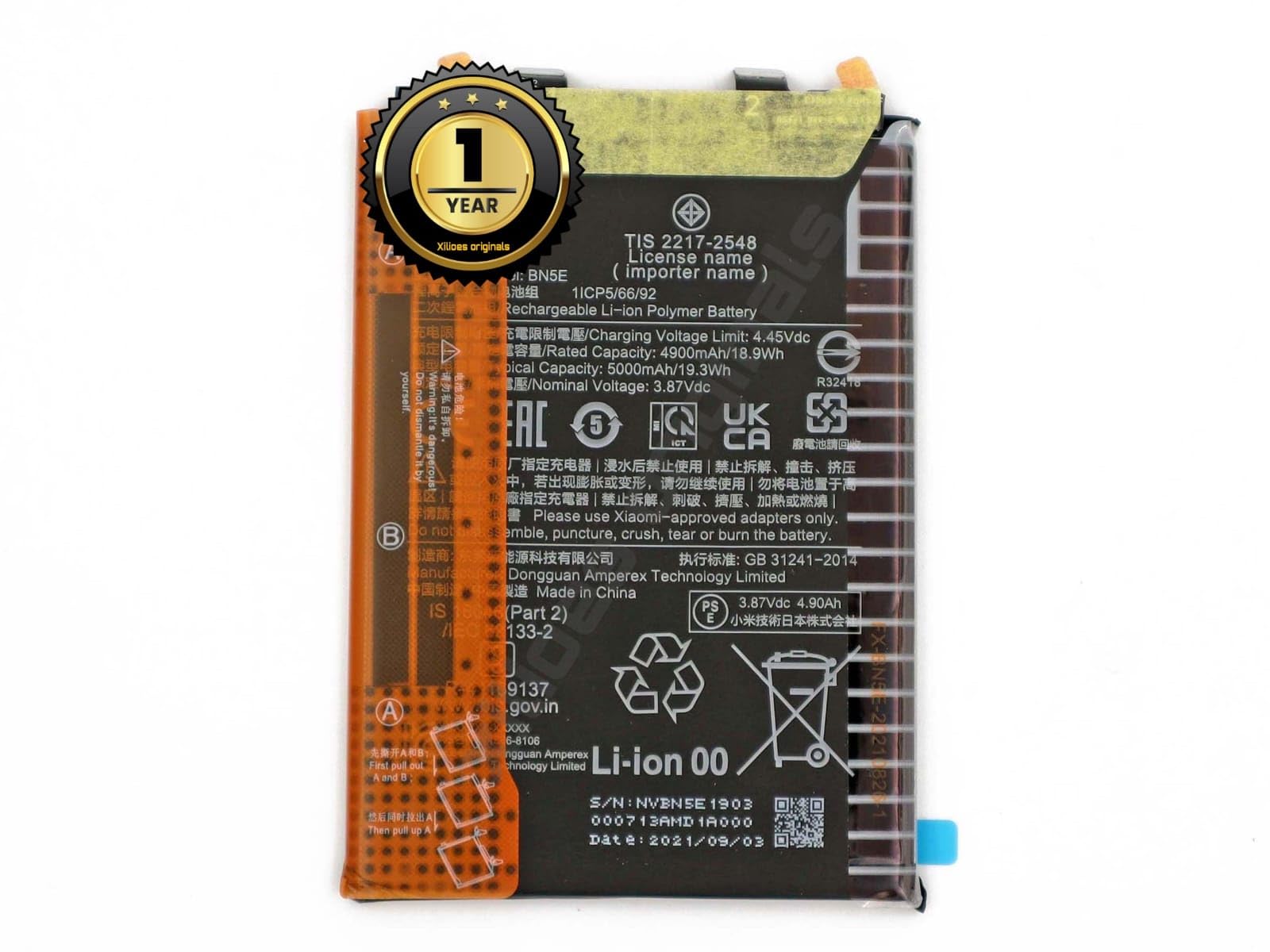 XILIOES ORIGINALS BN5E Battery for Redmi Note 11 Pro 5G 21091116I, 2201116SG / Poco X4 Pro 5G MZB0AWFIN 5000mAh Battery with 1 Year Warranty** (B269)