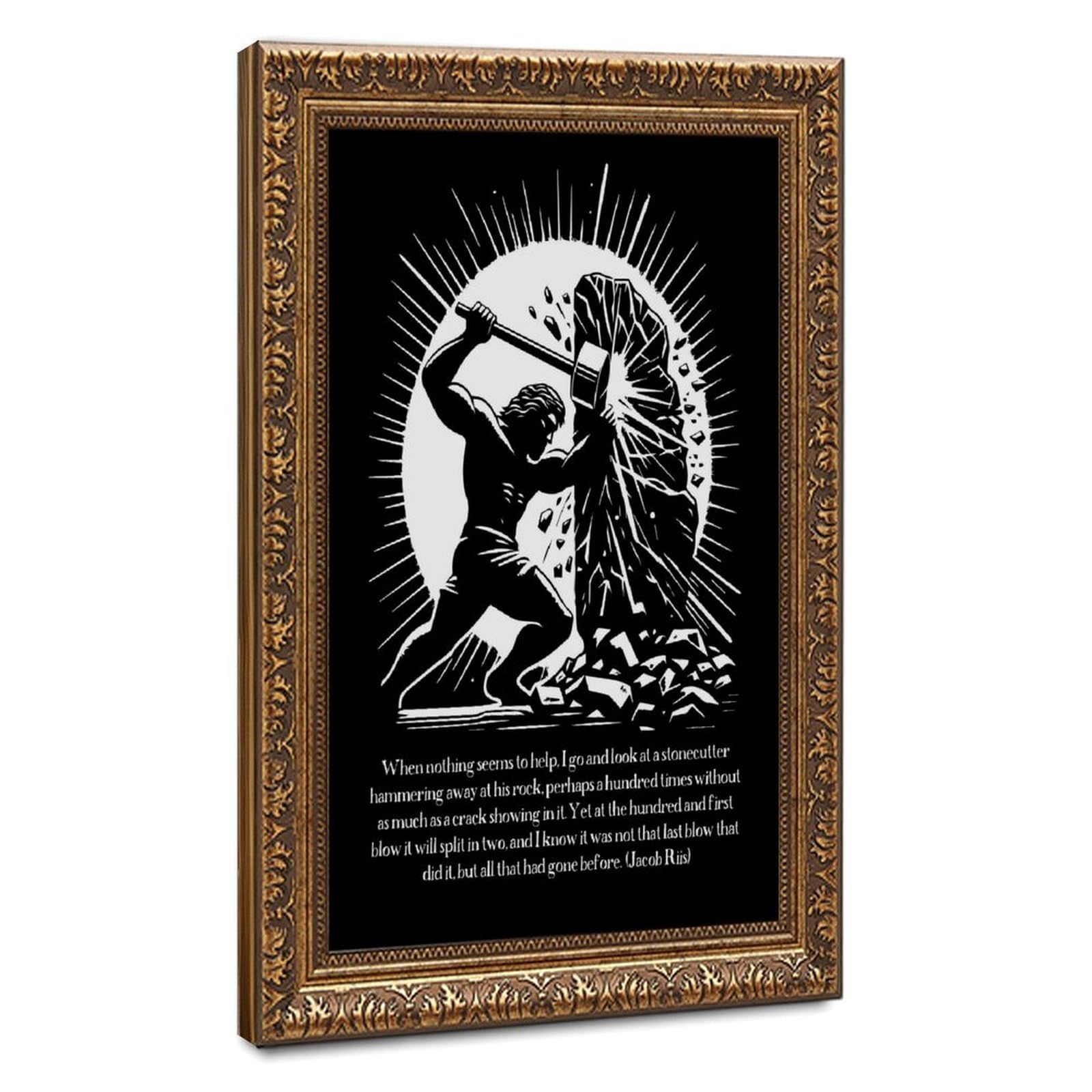 ELKPDOE About A Stonecutter Poster Motivational Quotes 4