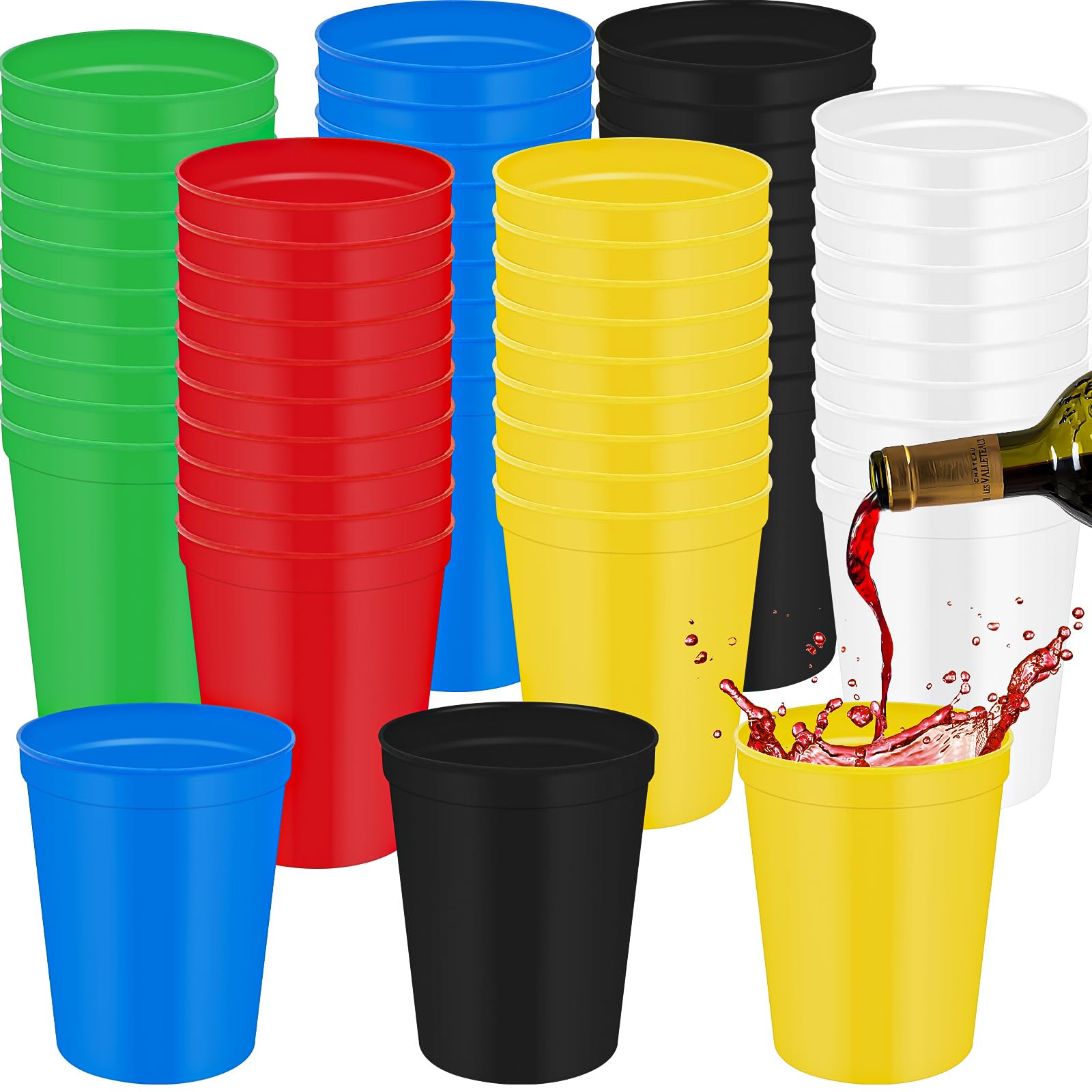 Gobelets réutilisables en plastique pour pique-nique et anniversaires d'enfants