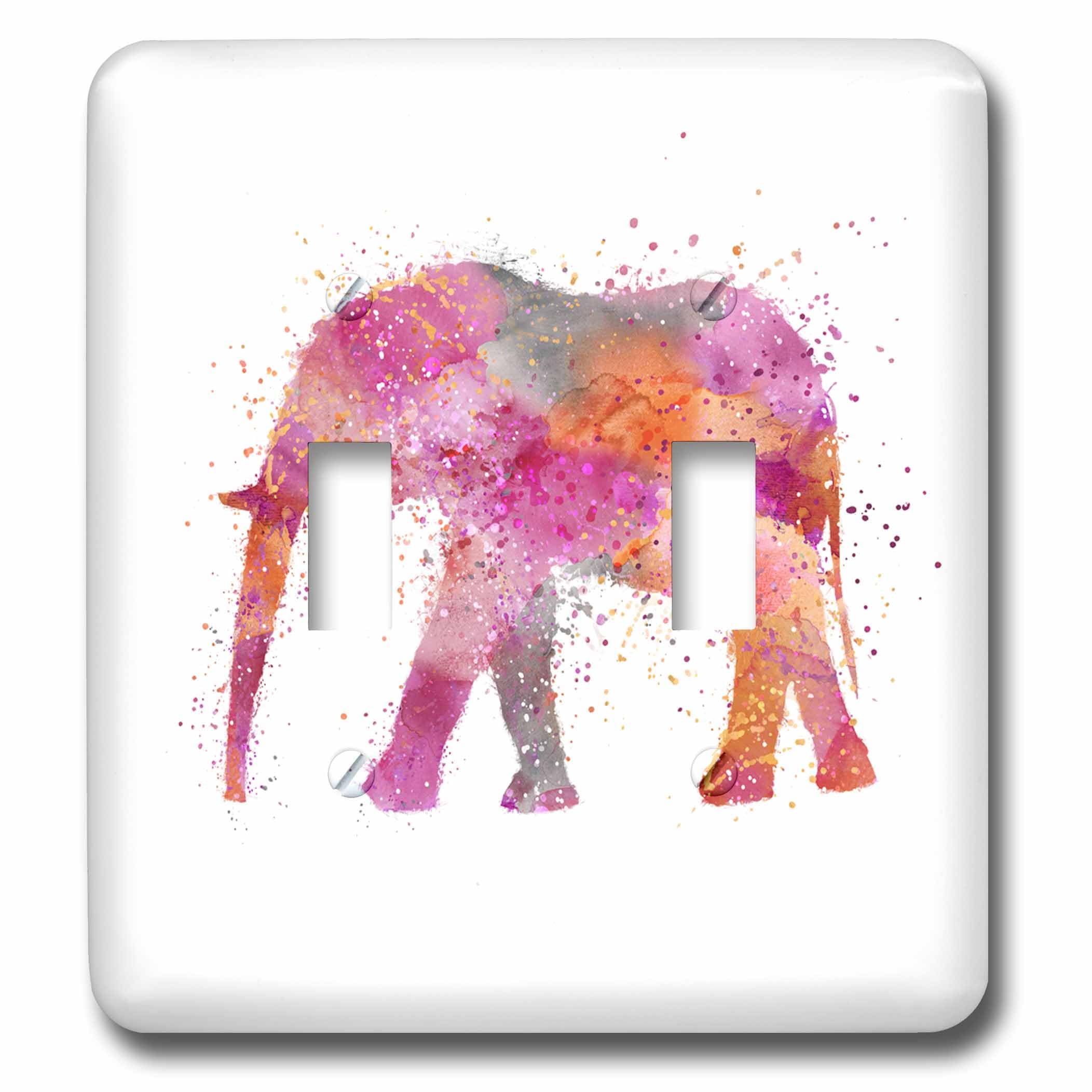 Interrupteur à bascule design éléphant aquarelle 3dRose lsp_264733_2 déco murale