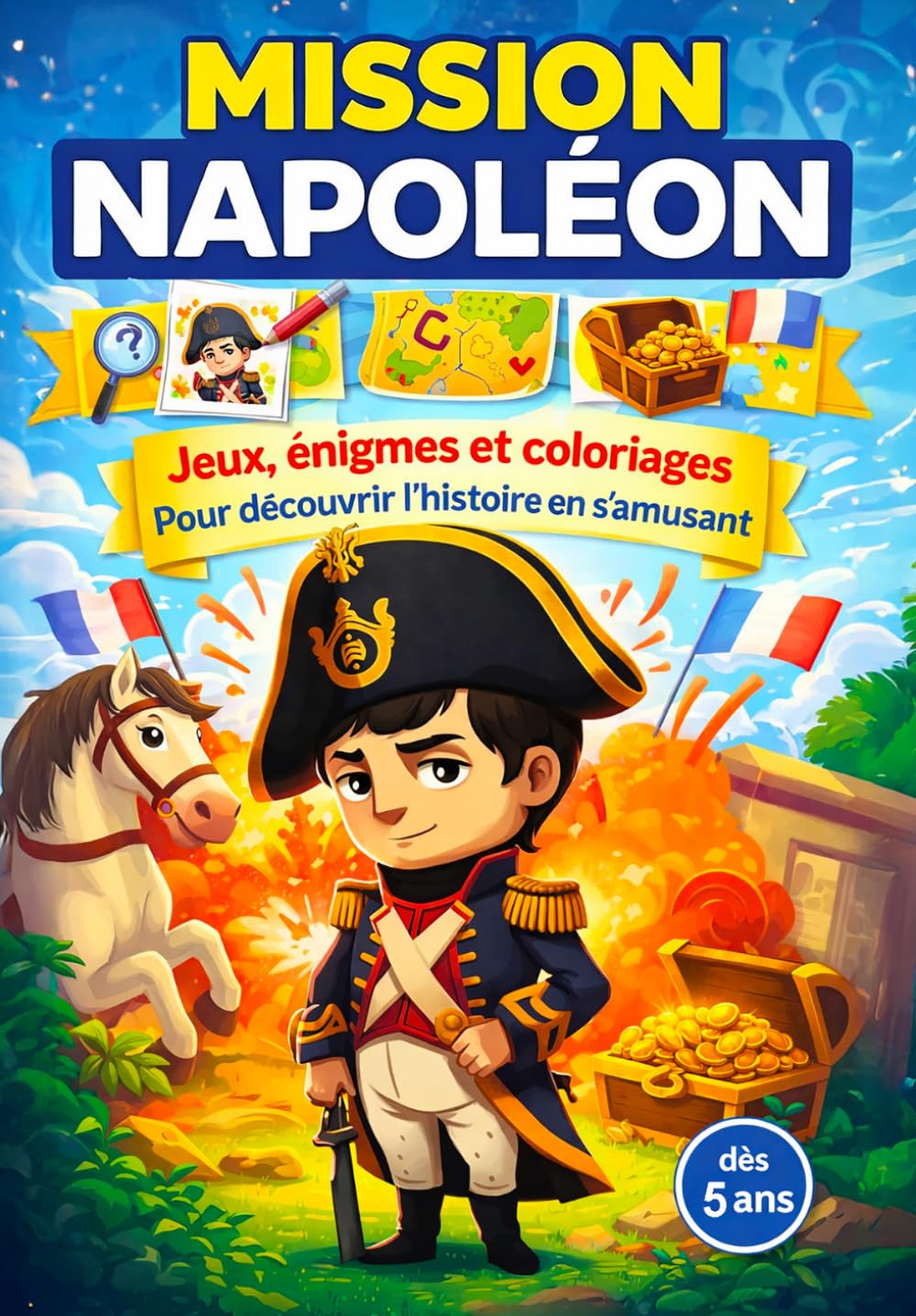 Napoléon Bonaparte pour les enfants: L'histoire de Napoleon en s'amusant de 5 à 12 ans