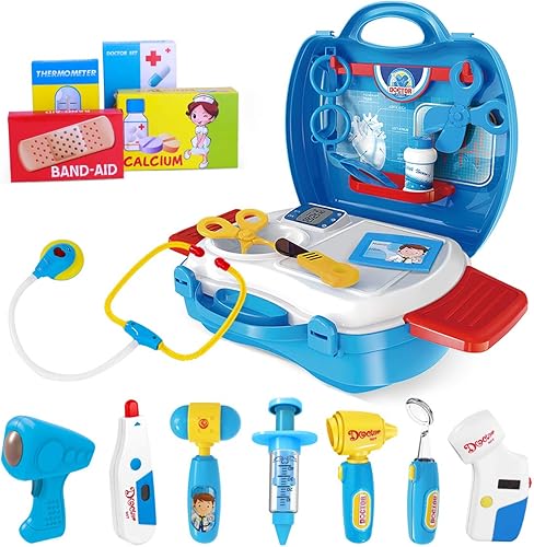 iBaseToy Kit médico para niños 27 piezas pretender médico médico juego con estetoscopio electrónico kit médico regalo de kits médicos juguetes disponible en Yaxa Guatemala