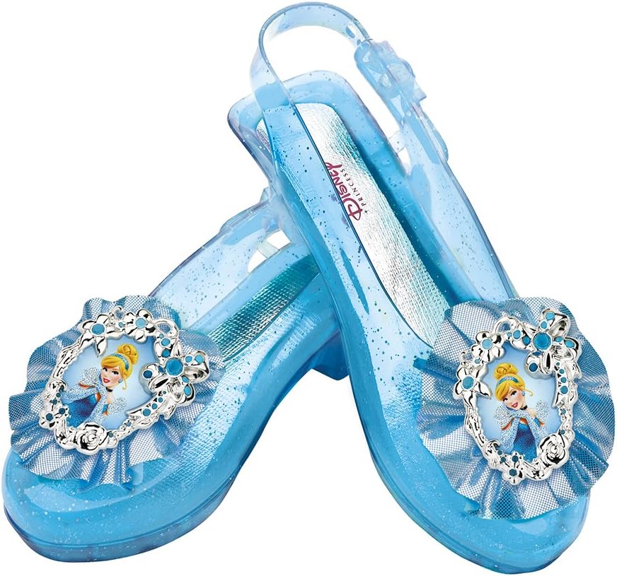 Disguise Plastic Disney Princess Cinderella Sparkle Shoes, Blue