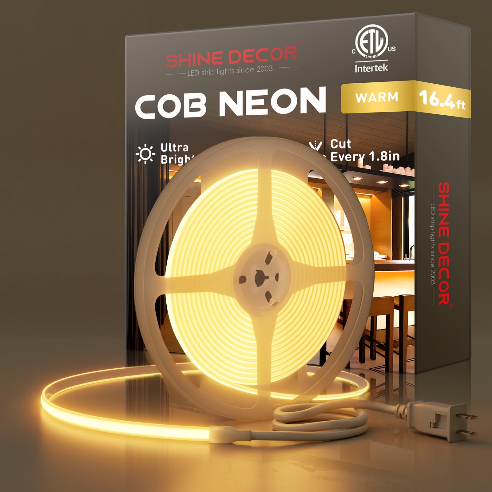Shine Decor COB Neon Rope Light 16.4ft