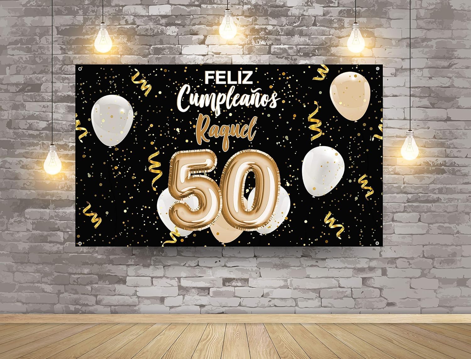 Photocall en Lona Feliz Cumpleaños Personalizado Nombre y Número | 185 x 110 cm | Photocall Económico y Original | para Vestíbulo