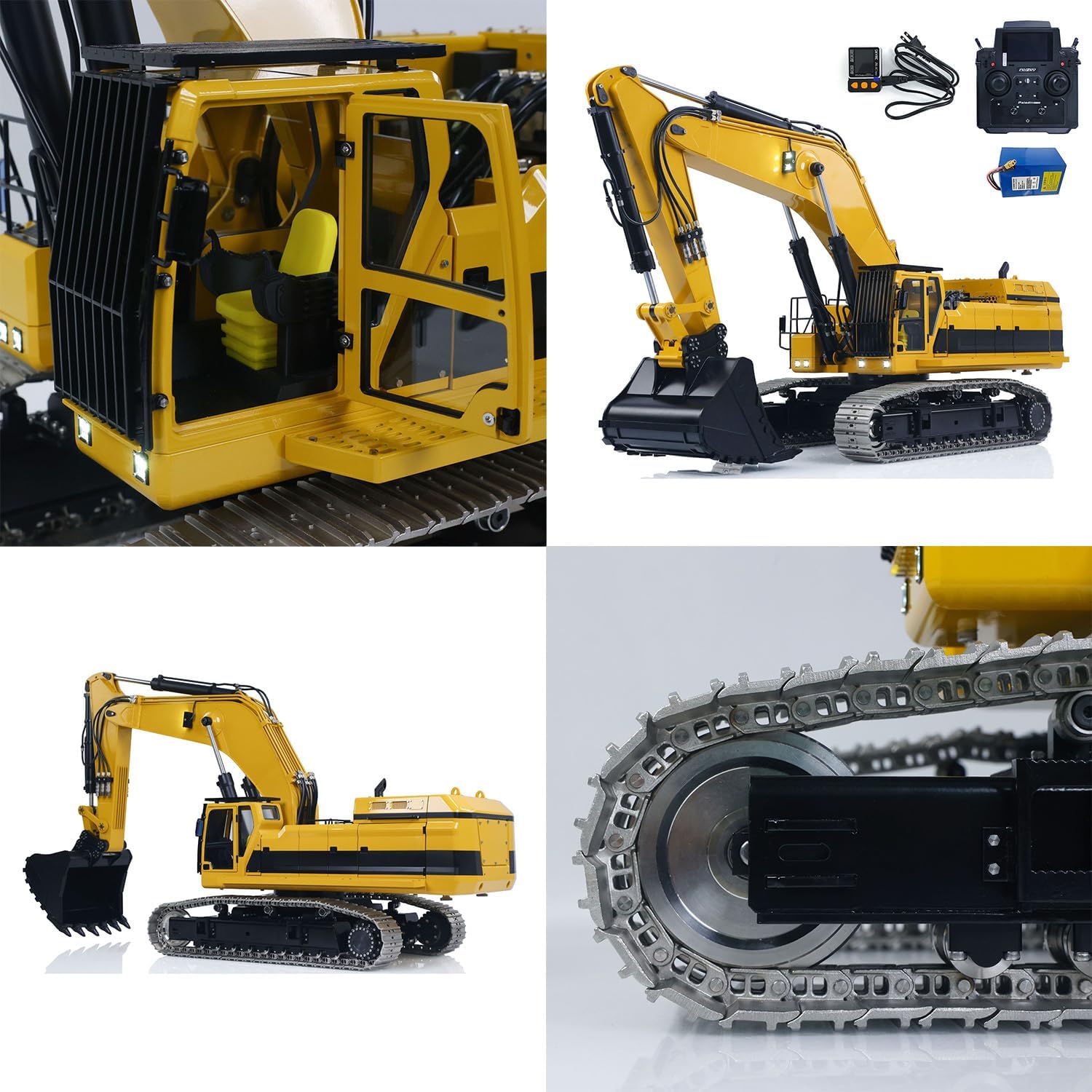 TOUCAN RC HOBBY 55KG! 1/12 Metal Remote Control Hydraulic Tracked Excavator 395F RC Digger 2830 Brushless Motor Dual Pump System Flysky Radio