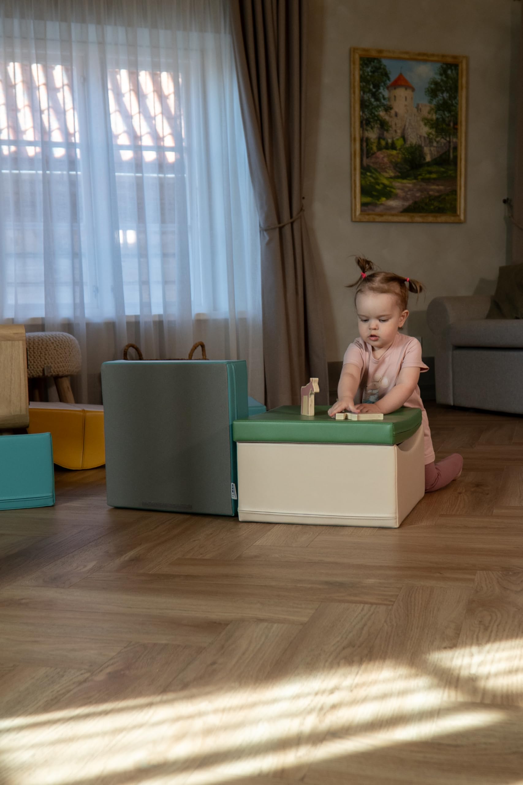 IGLU SOFT PLAY Adventurer 8-teiliges Kletterset (Pastel Sea) | Firm Step Schaumstoff | Veganes Leder | CE-zertifiziert | Fördert Klettern & Motorik | Leicht zu Reinigen | Leicht