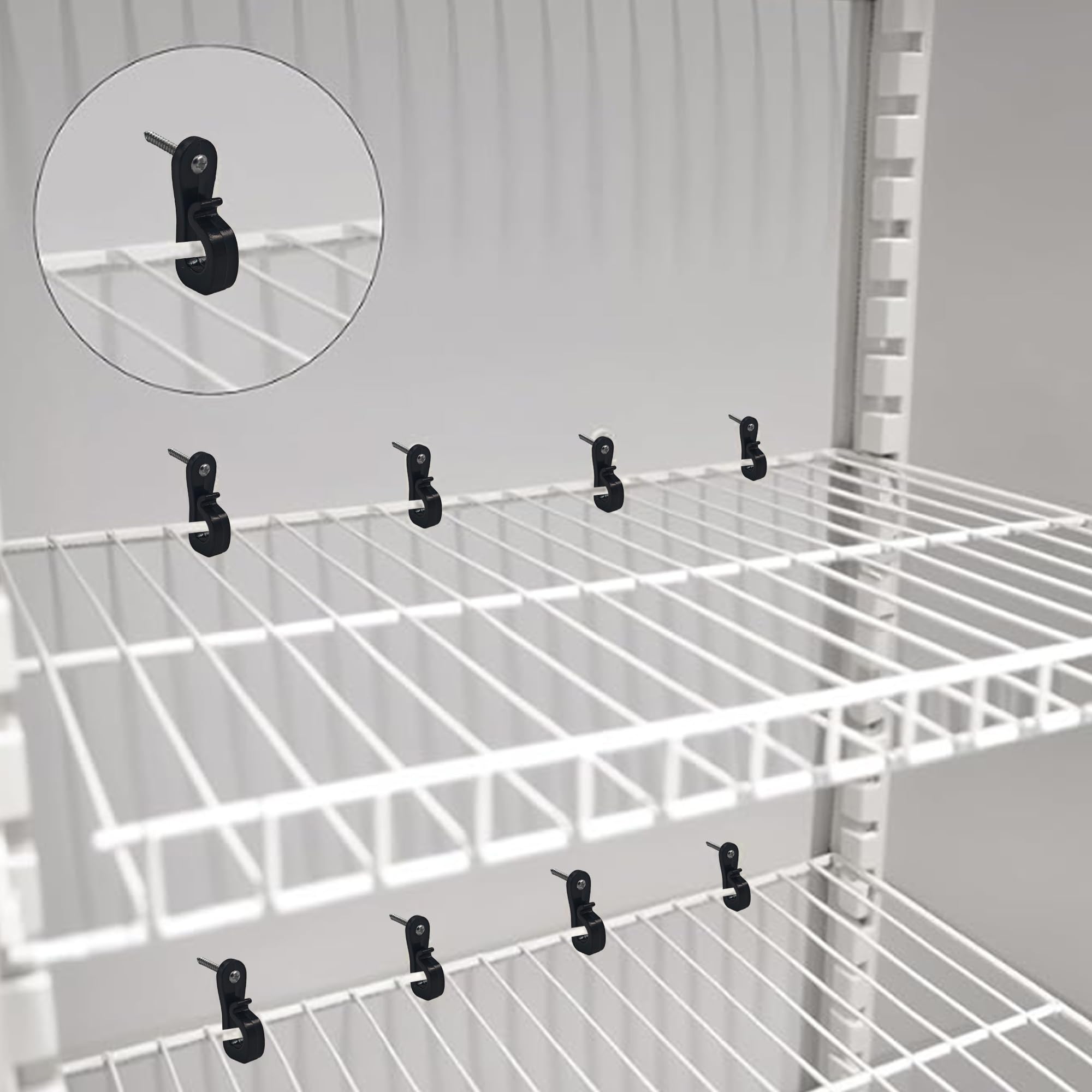 Wire Shelf Clips - 32 Pack Heavy Duty Wall Brackets -4