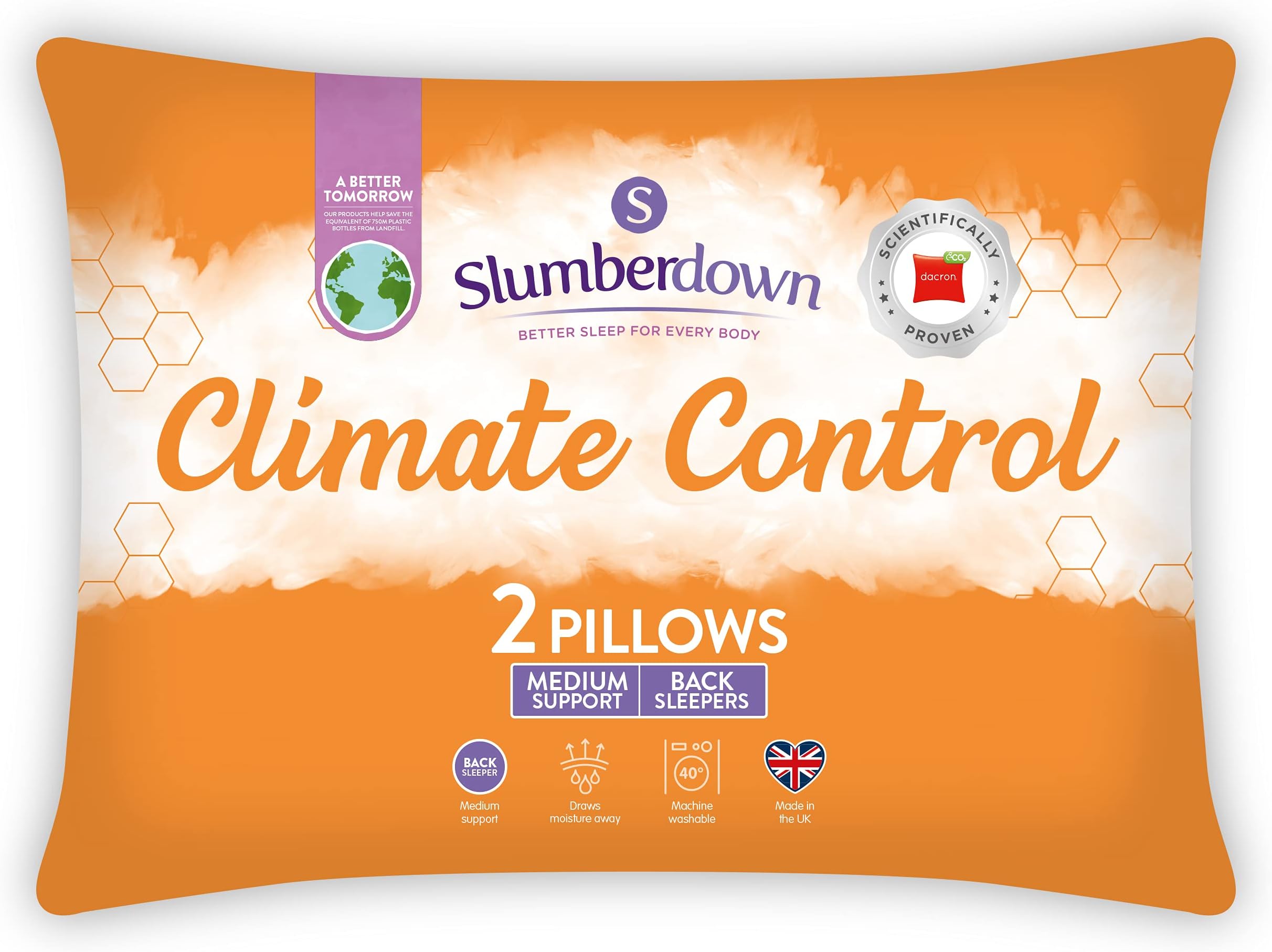 Slumberdown Climate Control Pillows 2 Pack Temperature Regulating