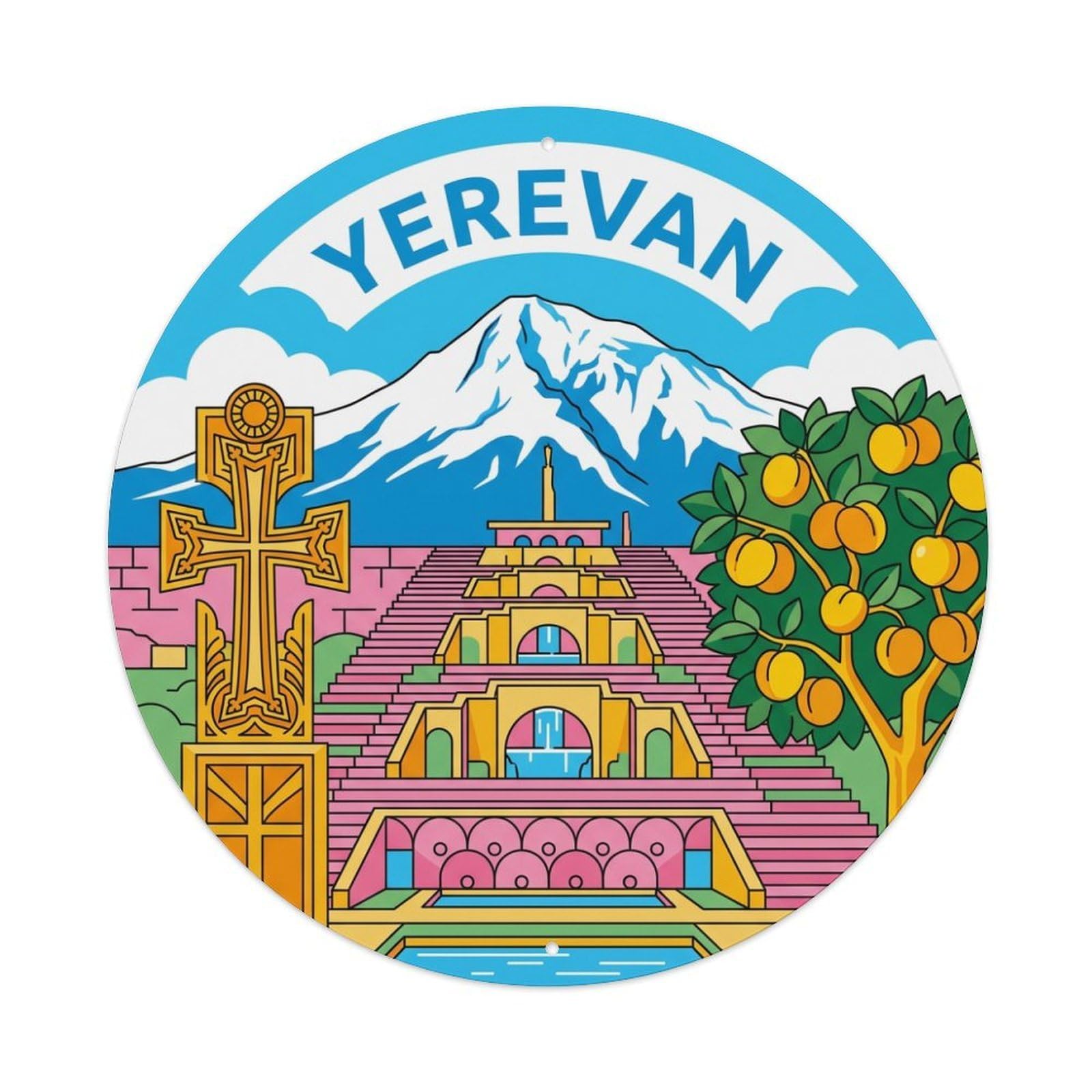 Retro Travel Armenia Yerevan Metal Tin Sign