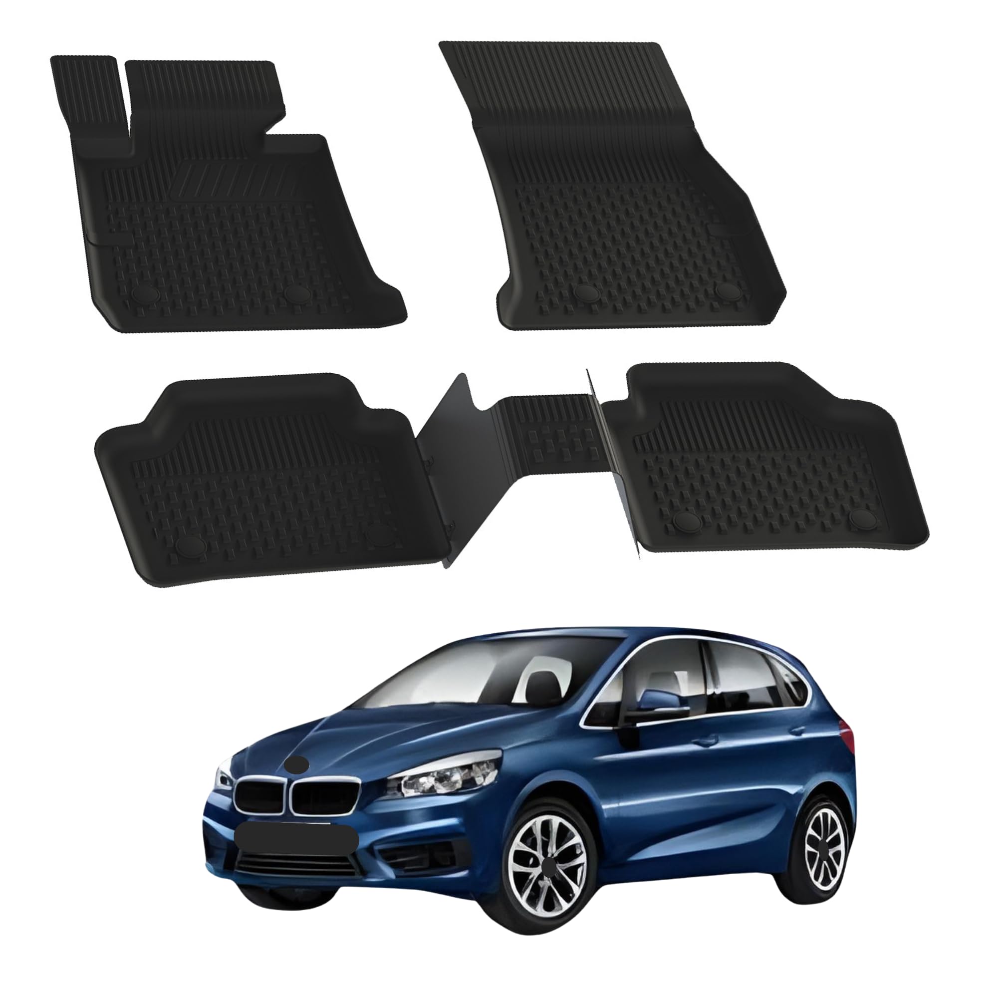 Alfombrillas Negras Para BMW Serie 2 F23 Cabrio | Borde Azul Cielo | 2er F23 Cabrio (2014-2021) | [CH