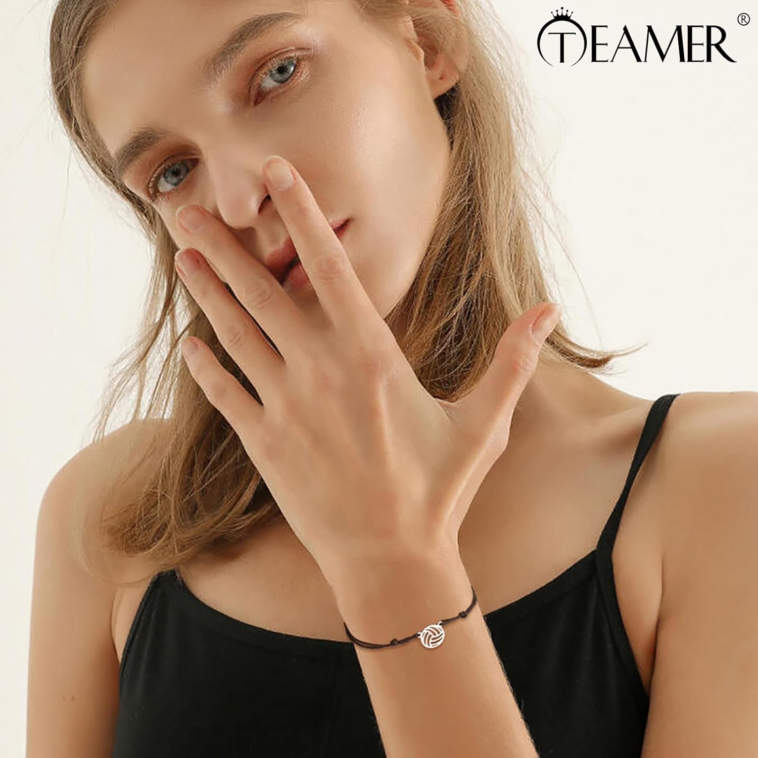 TEAMER Volleyball Bracelet Dainty Volleyball Wax Rope Bracelet Stainless Steel Fashion Sport Ball Jewelry For Team Athlete Coach Volleyball Lovers - Image 3