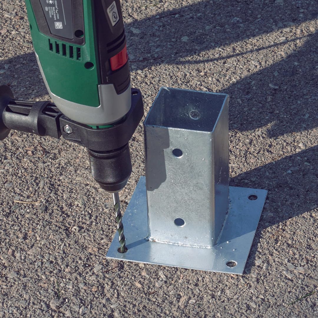 Nortene | Anclaje Para Poste Cuadrado De Madera 9x9 Cm | Soporte Metálico Galvanizado Para Fijación Al Suelo — view 3