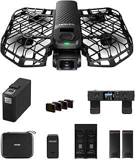 HOVERAir X1 PRO Drohne mit Kamera 4K, Faltbar Action Cam mit über 15 vollautomatischen Flugmodi, 42 KM/H, Fliegen überall mit OmniTerrain, Rückkollisions-Erkennung (Ski Kombo)