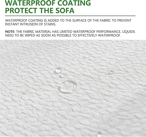 Miniatura 5 de Fundas elásticas impermeables para cojín de asiento de sofá, tela de alta elasticidad, funda de cojín impermeable (blanco, tumbona)