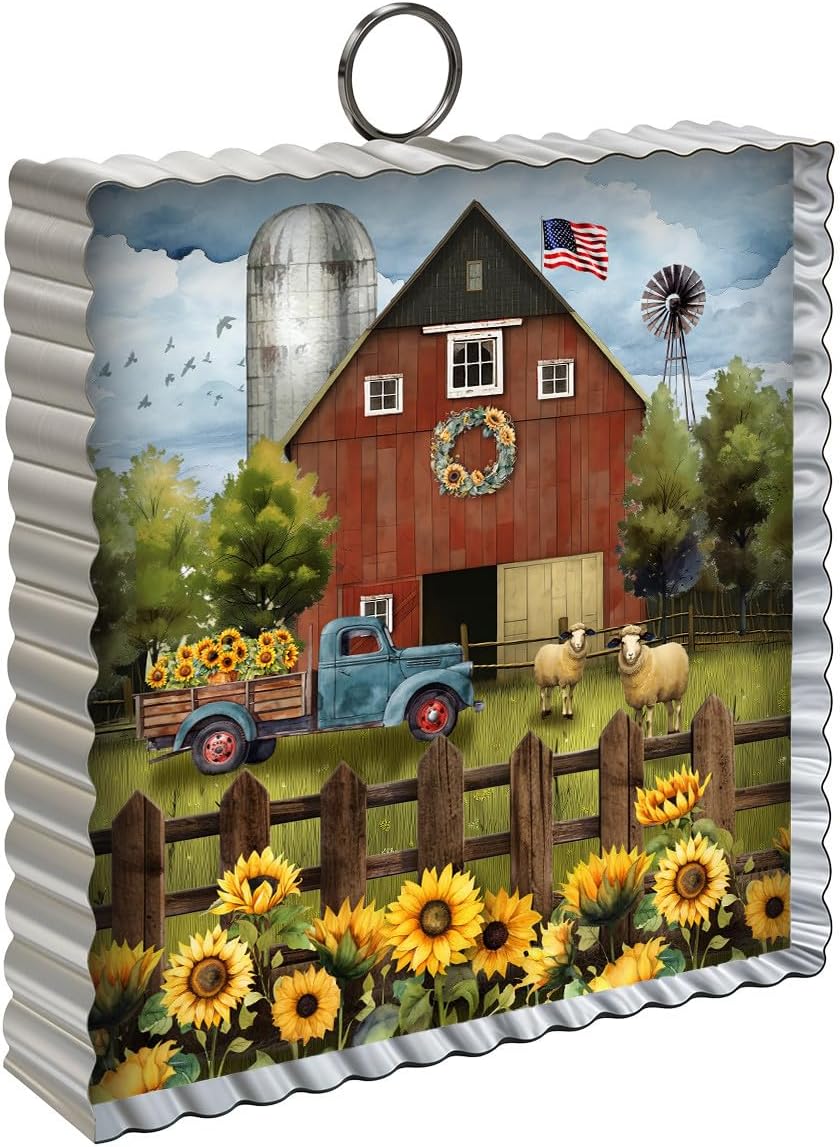 Briarwood Lane Sunflower Barn Metal Mini Moment