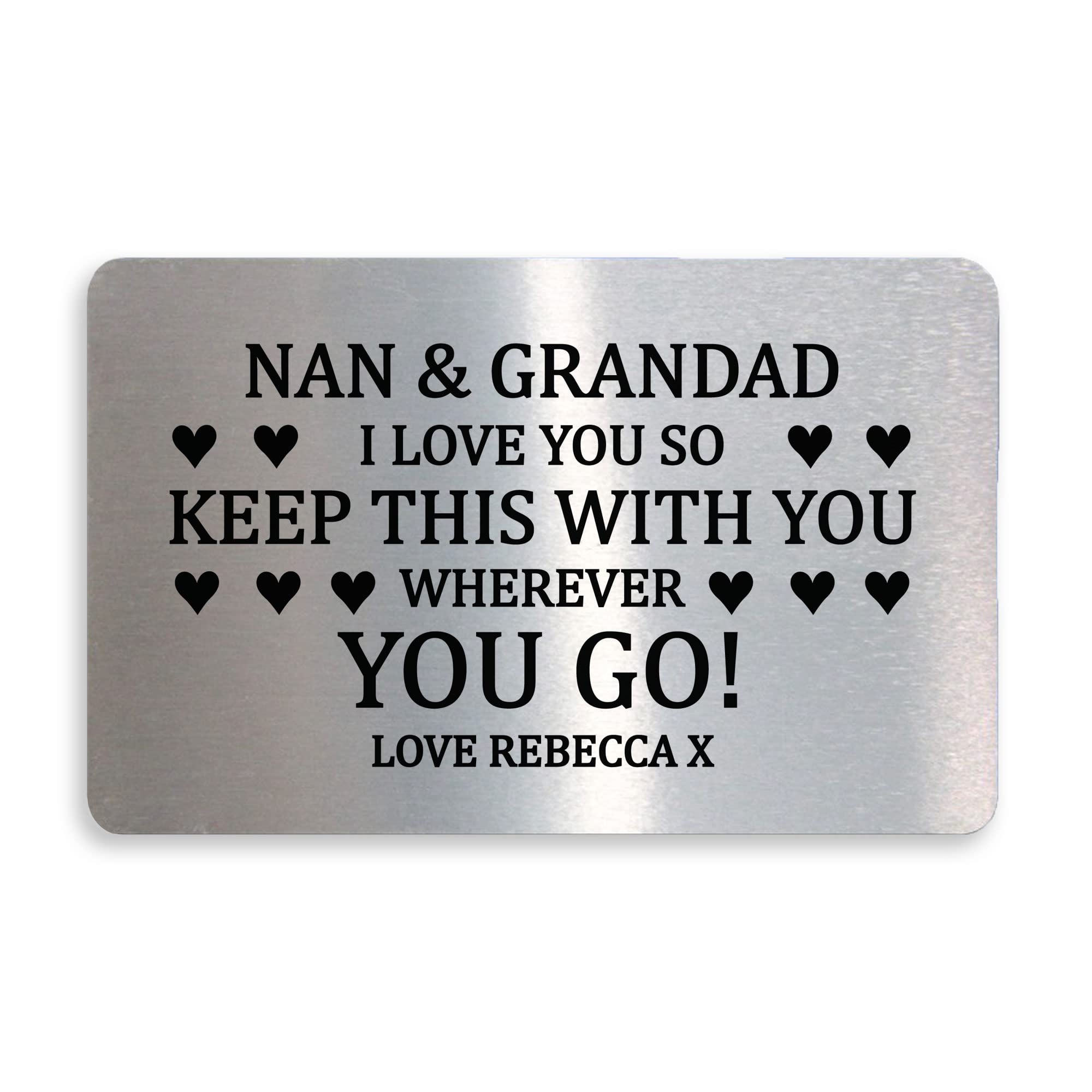 RED OCEAN Personalised Gift For Nan and Grandad Wallet Insert Thank You Grandparent Gift