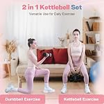 kisnbld Adjustable Dumbbell Set of 2, 4 in 1 Free Weights Dumbbells Set for Women with Fast Adjustment, Each 2lb 3lb 4lb 5lb Hand Weights Set for Home Gym & Outdoor Exercise Training