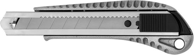 Westcott E-84028 00 18 mm Aluminium Alloy Snap Off Blade Knife with Ergonomic Handle - Grey