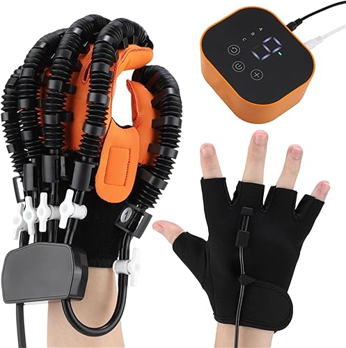 GOURIXIN Rehabilitation Robotic Gloves for Stroke Hand, 9 Levels Adjustable Strength Finger Training Device with 3 Mode, for Hemiplegia Recovery