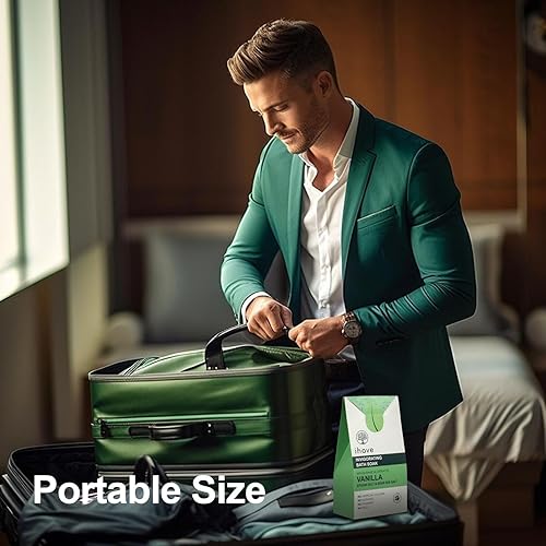 Miniatura 4 de iHave Epsom - Sal y sal del mar muerto con aceites esenciales de vainilla, sales de baño portátiles, regalos únicos de spa para ella, aniversario