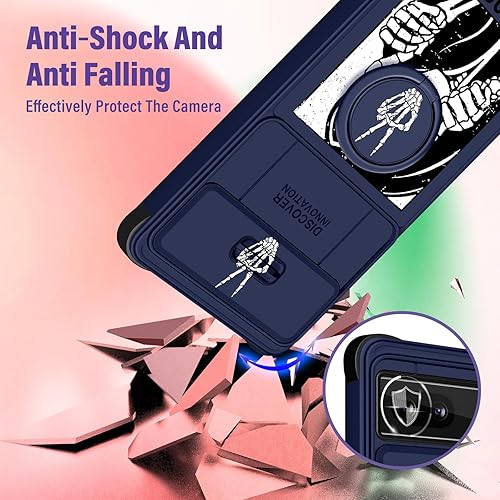 Miniatura 3 de Funda 2 en 1 para Google Pixel 7 Pro para linda funda de teléfono con calavera de esqueleto, divertido y aterrador, diseño de terror gótico