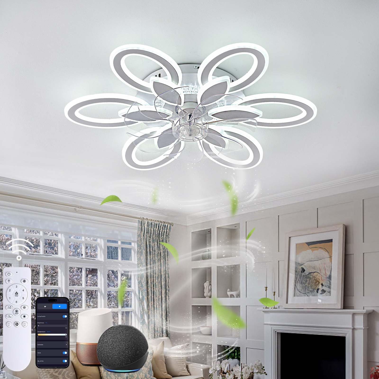 Produktbild von DECKENVENTILATOR BELEUCHTUNG MIT Fernbedienung LED Deckenlampe Lüfterlicht DHL EUR 80,00