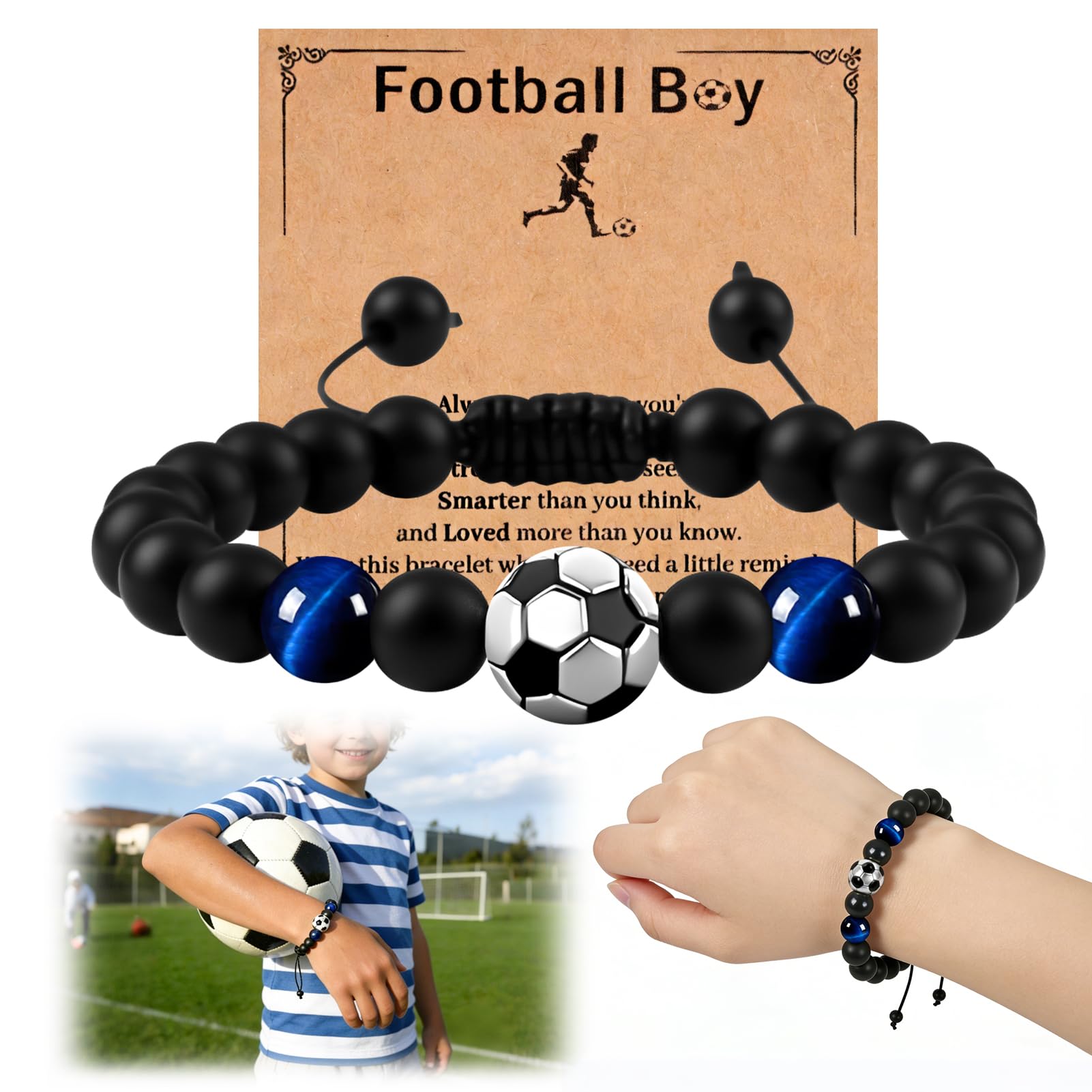 Pulseras de fútbol para Adolescentes y Hombres, Regalo para niños