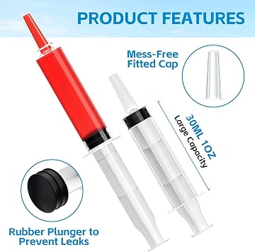 60 Pack Jello Shot Syringes- 30ml/1oz Jelly Syringe with Tip Cap for Liquid