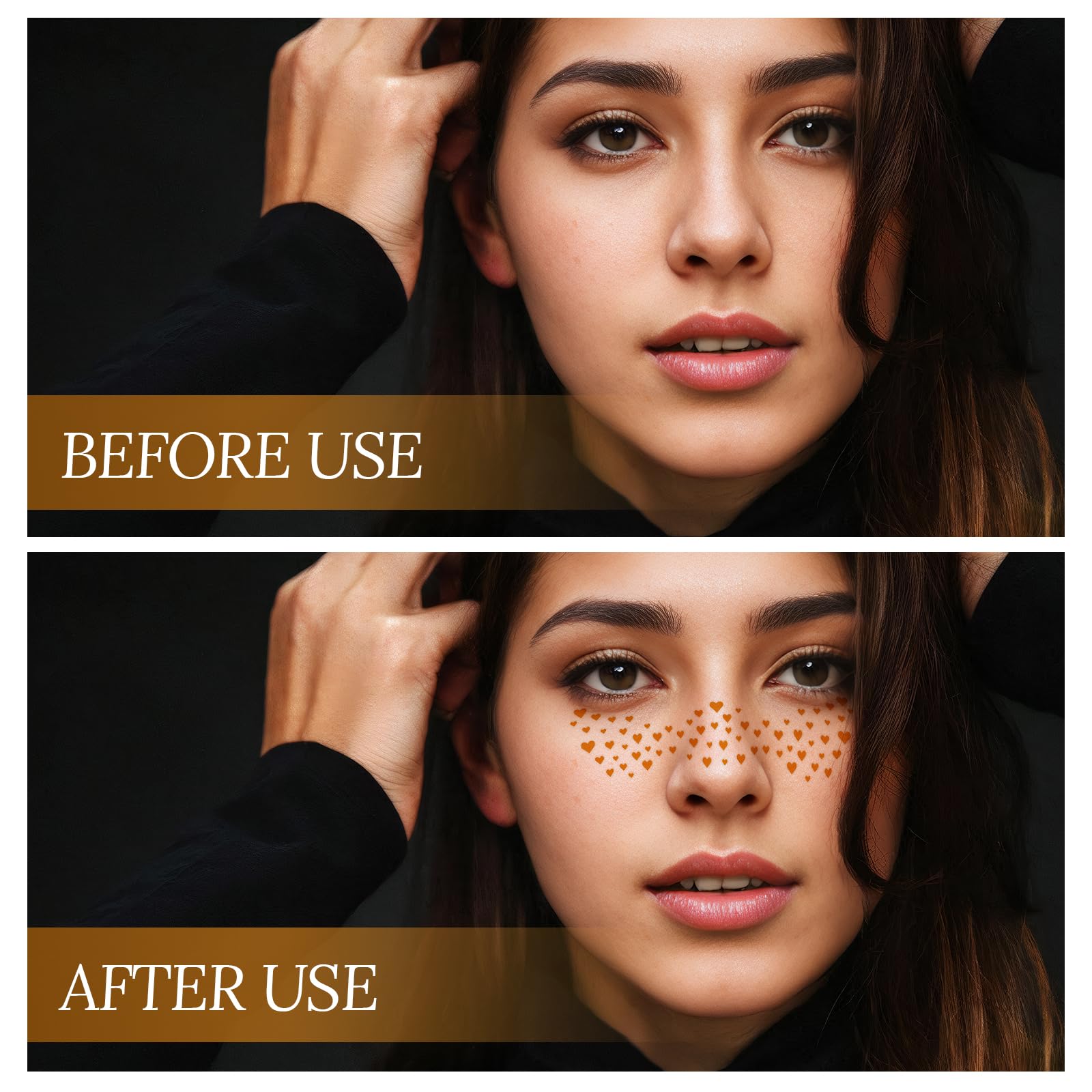UICCVOKK 8 Pcs Glitter Freckles, Face Tattoos, Sparkle Freckle, Temporary Tattoo - Image 3