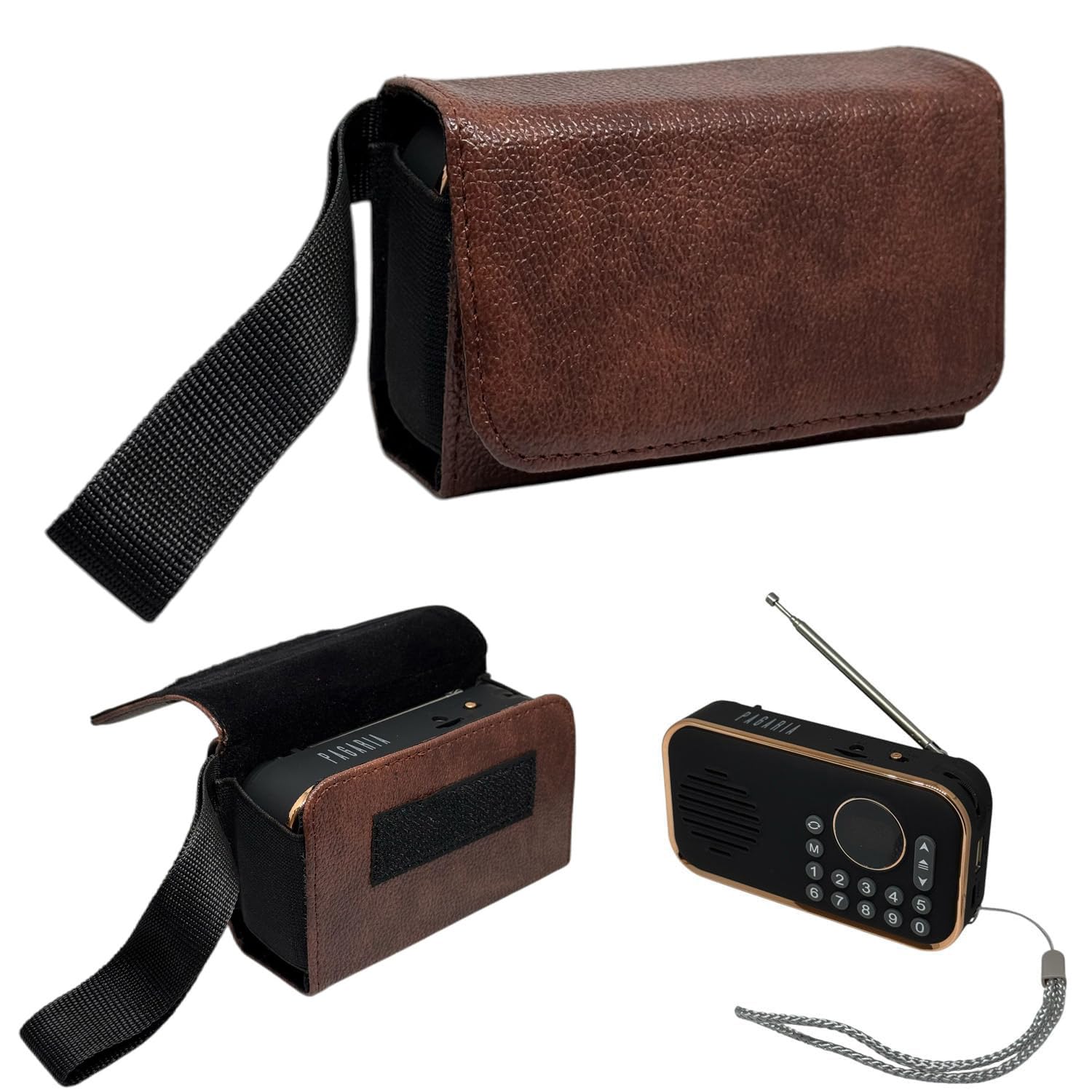 ZAOMA Premium Case/Carrying Compact Size Mini Travel Protective Pouch Compatible for Pagaria WALKIE 5 Watts Pocket FM Radio with Bluetooth, Tf Card/USB Speaker (PAGWALKIE_DUSBRW)-picture-21