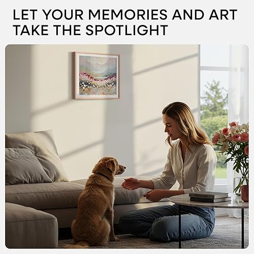 Miniatura 2 de Homeforia - Marco metálico color oro rosado de 12 x 12pulgadas con paspartú de 10 x 10pulgadas, para foto, marco de aluminio con vidrio templado,