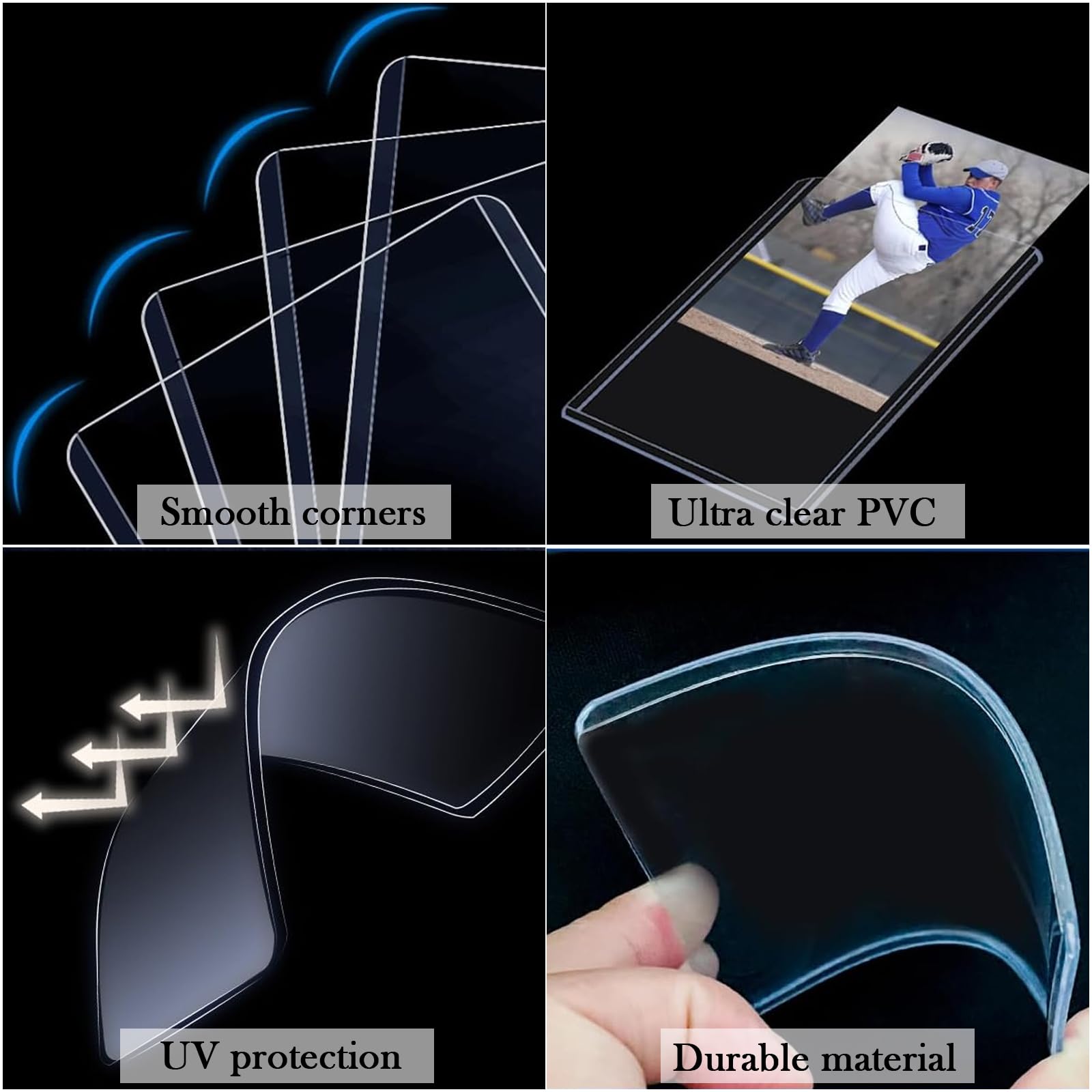 Clear Card Sleeves, Standard Size Trading Card Sleeves Cards Protector Fit for MTG Football, Sports, Game Cards, 3 x 4 in(50 Pack) - Image 4