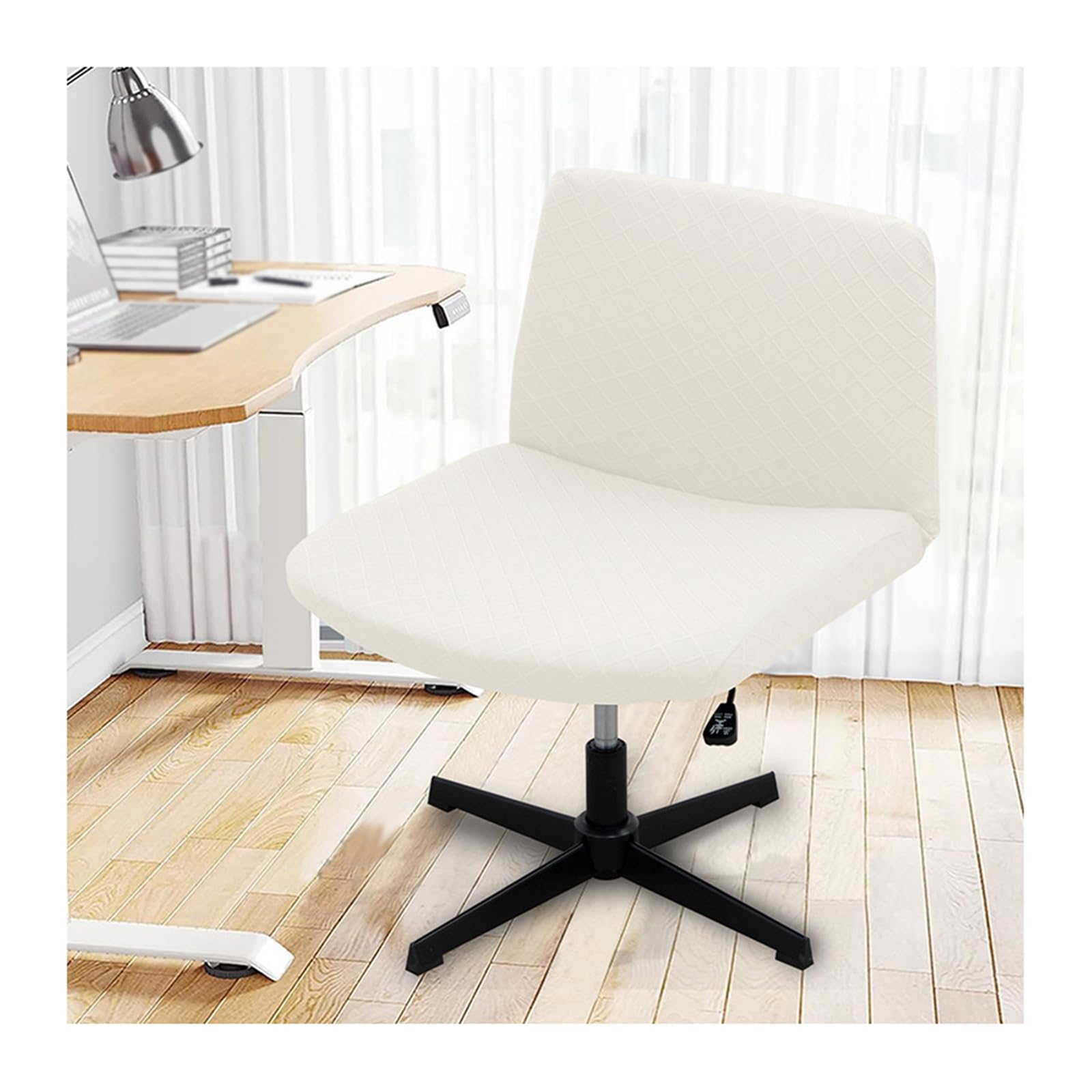 4PCS Super Soft Stretchable Silla Funda sin Brazos Protector de Silla de Oficina Fundas de Escritorio Asiento Ancho Ideal para Tareas y Decoración Sarga Durable