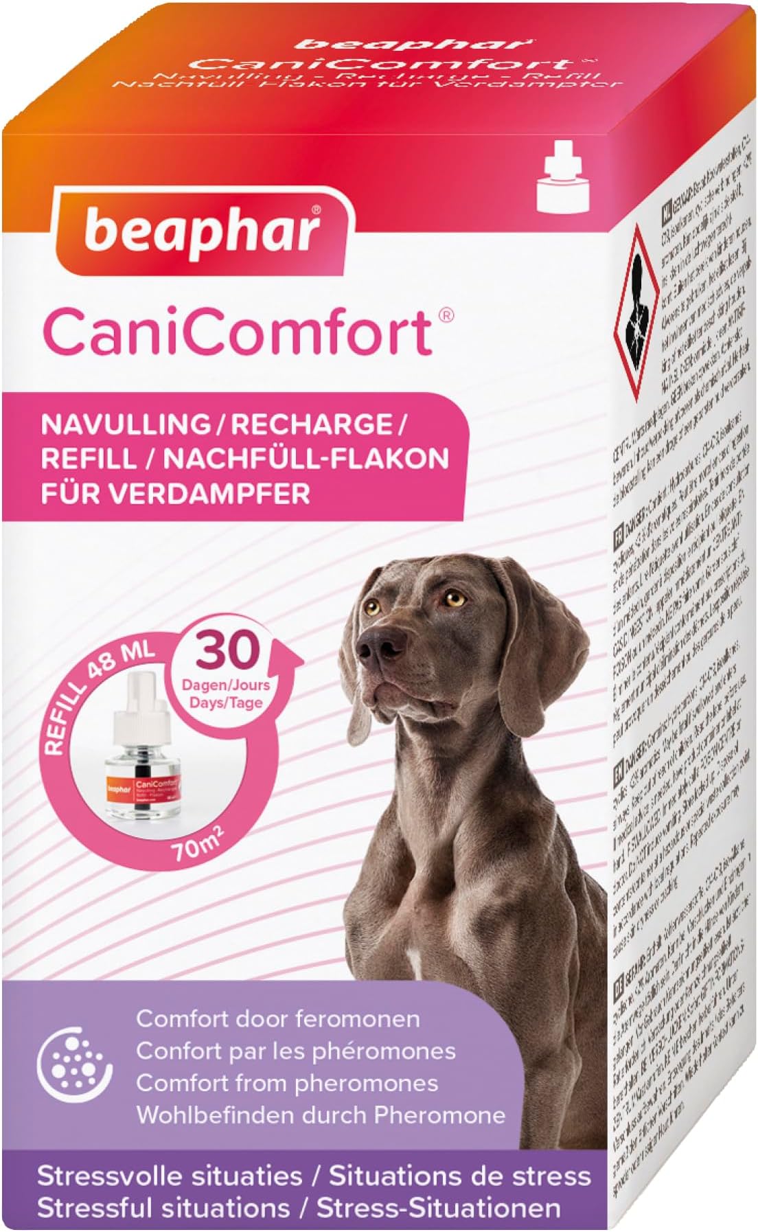 CaniComfort Calming Diffuser Refill | Reduces Separation Anxiety & Stress in Dogs | Helps Ease Fear of Fireworks | Covers 70m² Area | Lasts Up To 30 Days