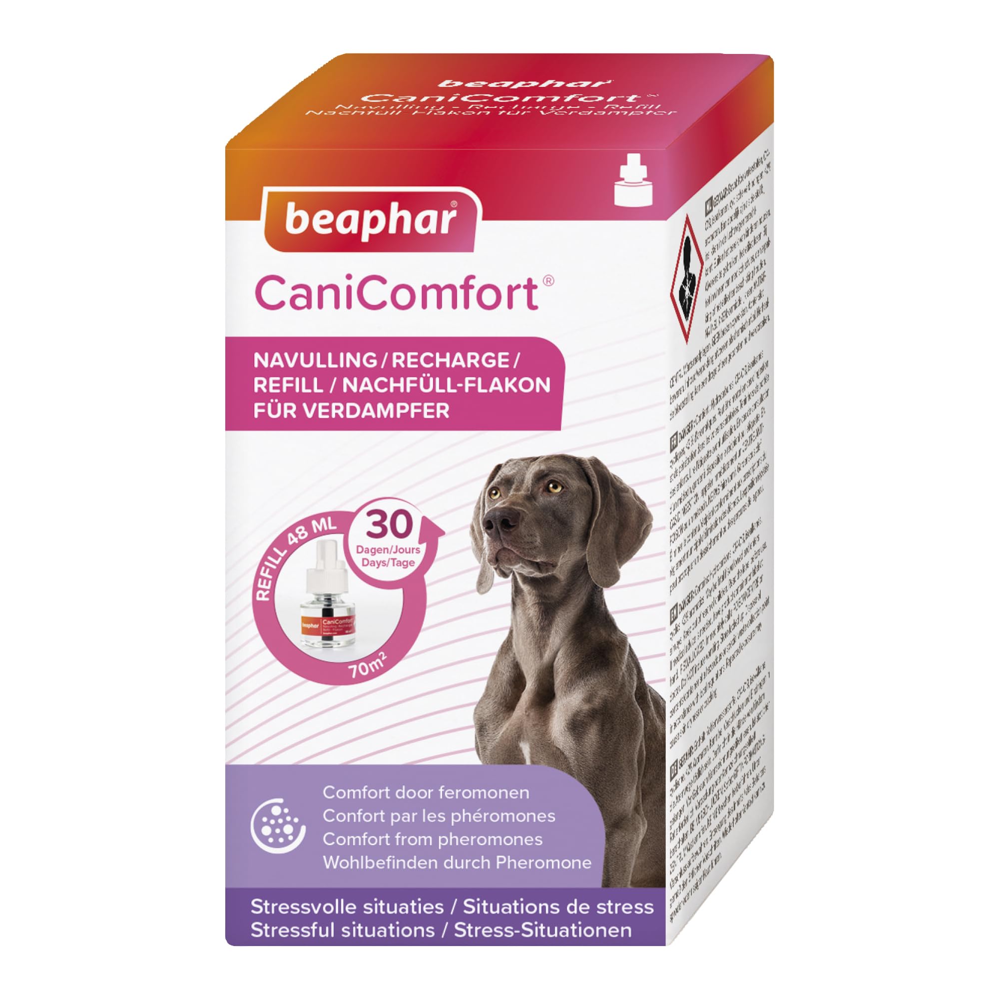 BeapharCaniComfort Calming Diffuser Refill | Reduces Separation Anxiety & Stress in Dogs | Helps Ease Fear of Fireworks | Covers 70m² Area | Lasts Up To 30 Days