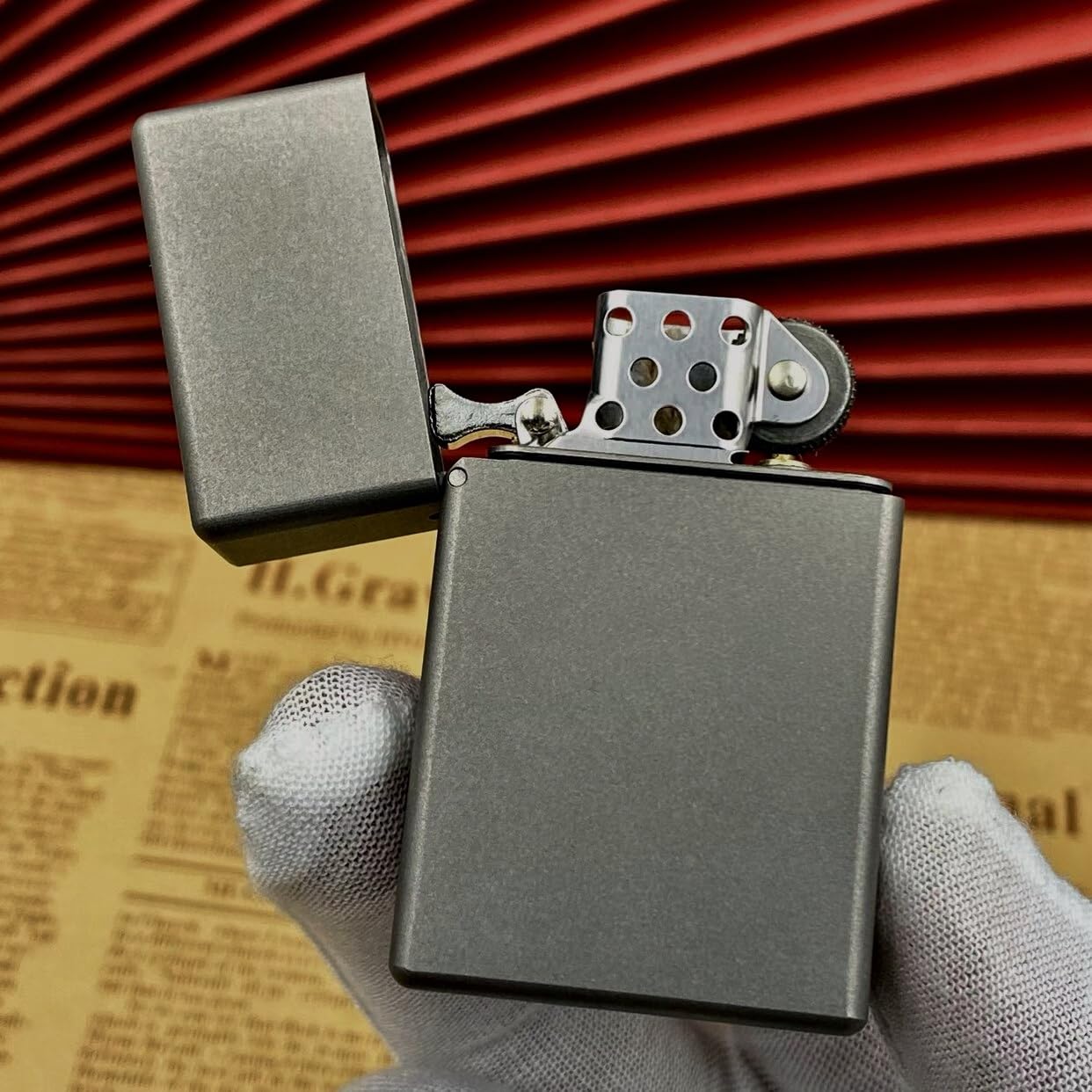 ZORRO 538 Narrow Heavy Armor Design Titanium Alloy Kerosene Lighter 3 5 Hinge Windproof with Stainless Steel Inner