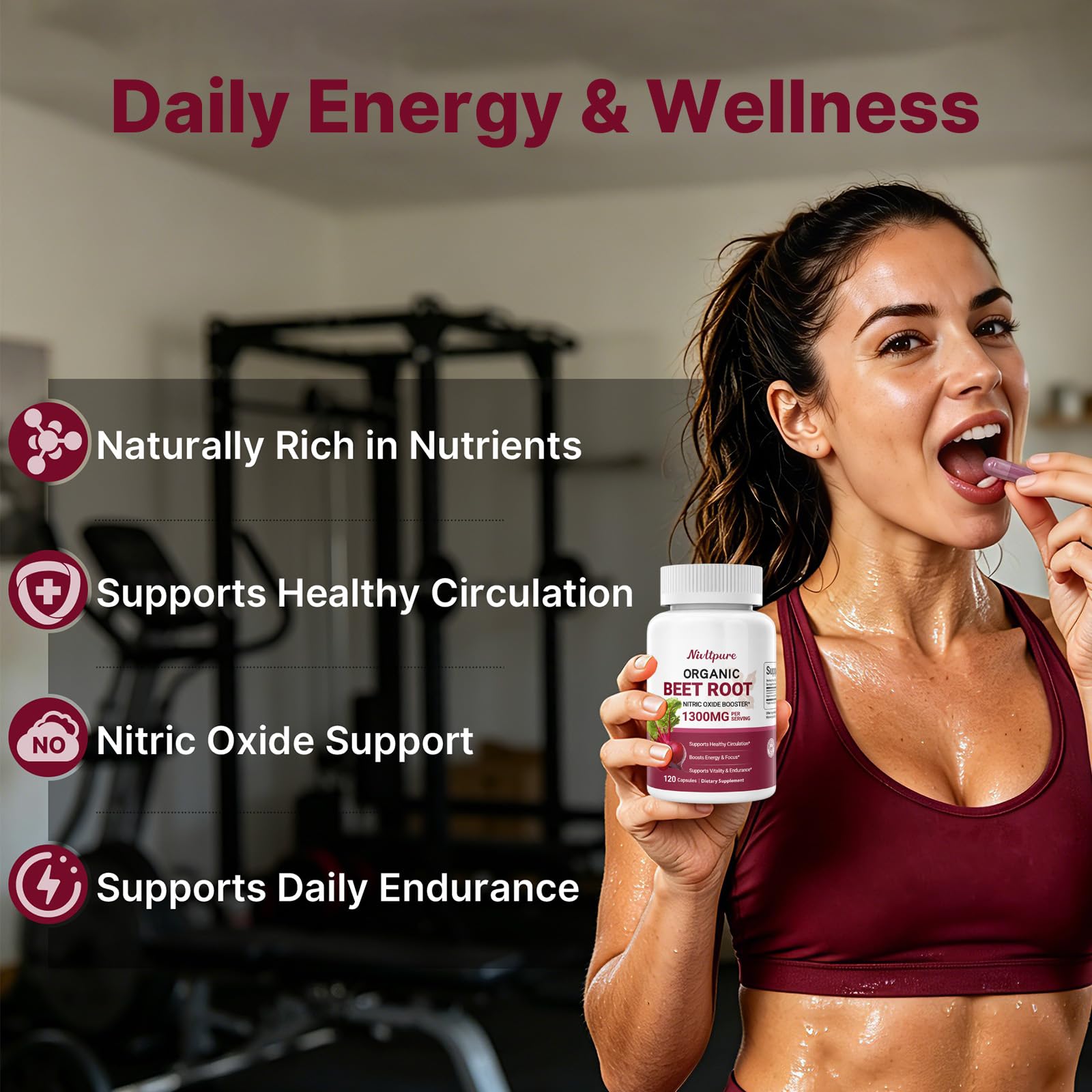 Beet Root Capsules 1300mg - Cold Pressed Beet Root Nitric Oxide Booster Beetroot Powder Extract for High Blood Pressure, Healthy Circulation, Energy and Stamina, Non-GMO - 120 Capsules — Amazon image 7